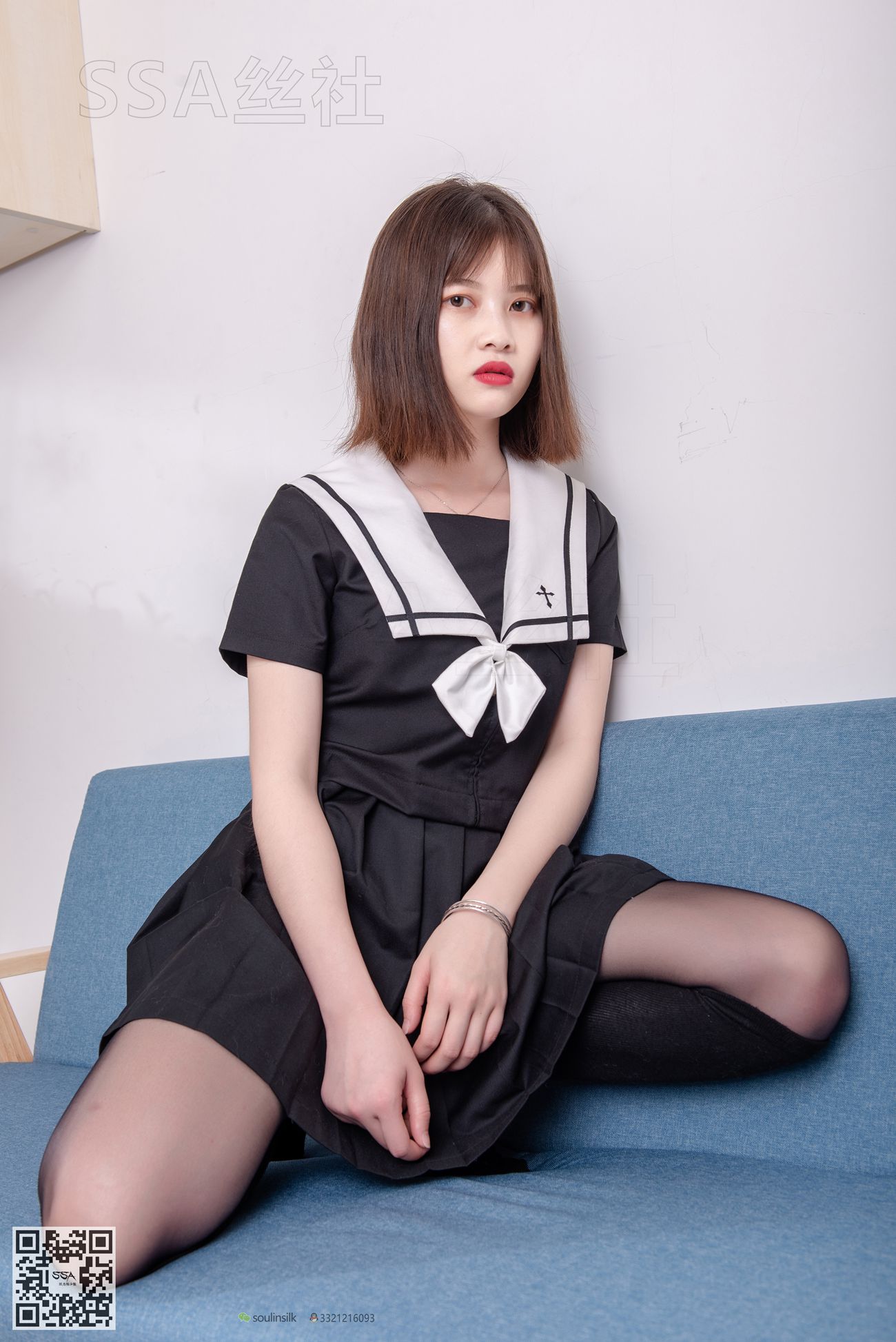图片[81]-[SSA丝社]超清写真 NO.113 穗子 腿模穗子教你穿黑色系JK制服[156P] – 速更版-美库