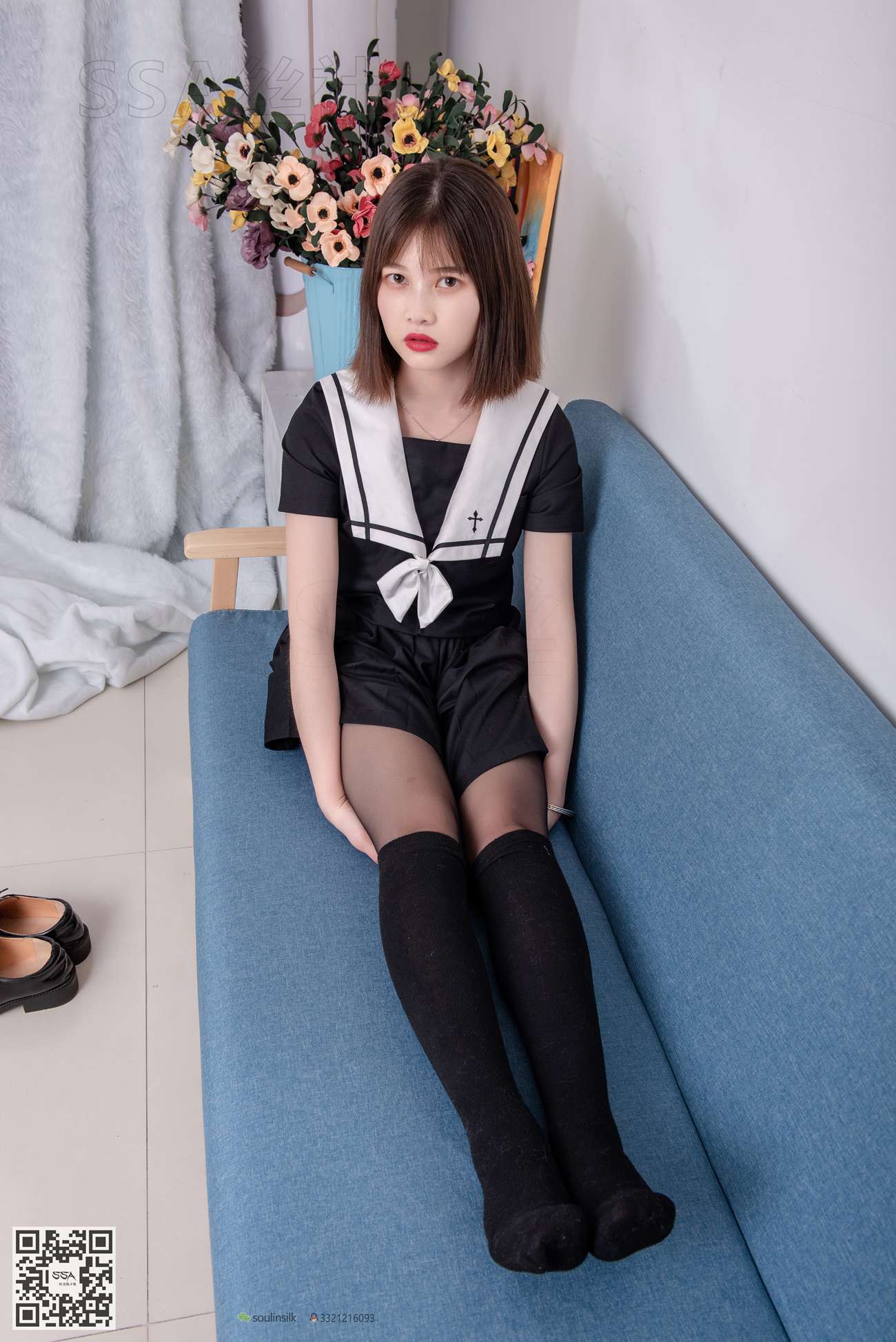 图片[92]-[SSA丝社]超清写真 NO.113 穗子 腿模穗子教你穿黑色系JK制服[156P] – 速更版-美库