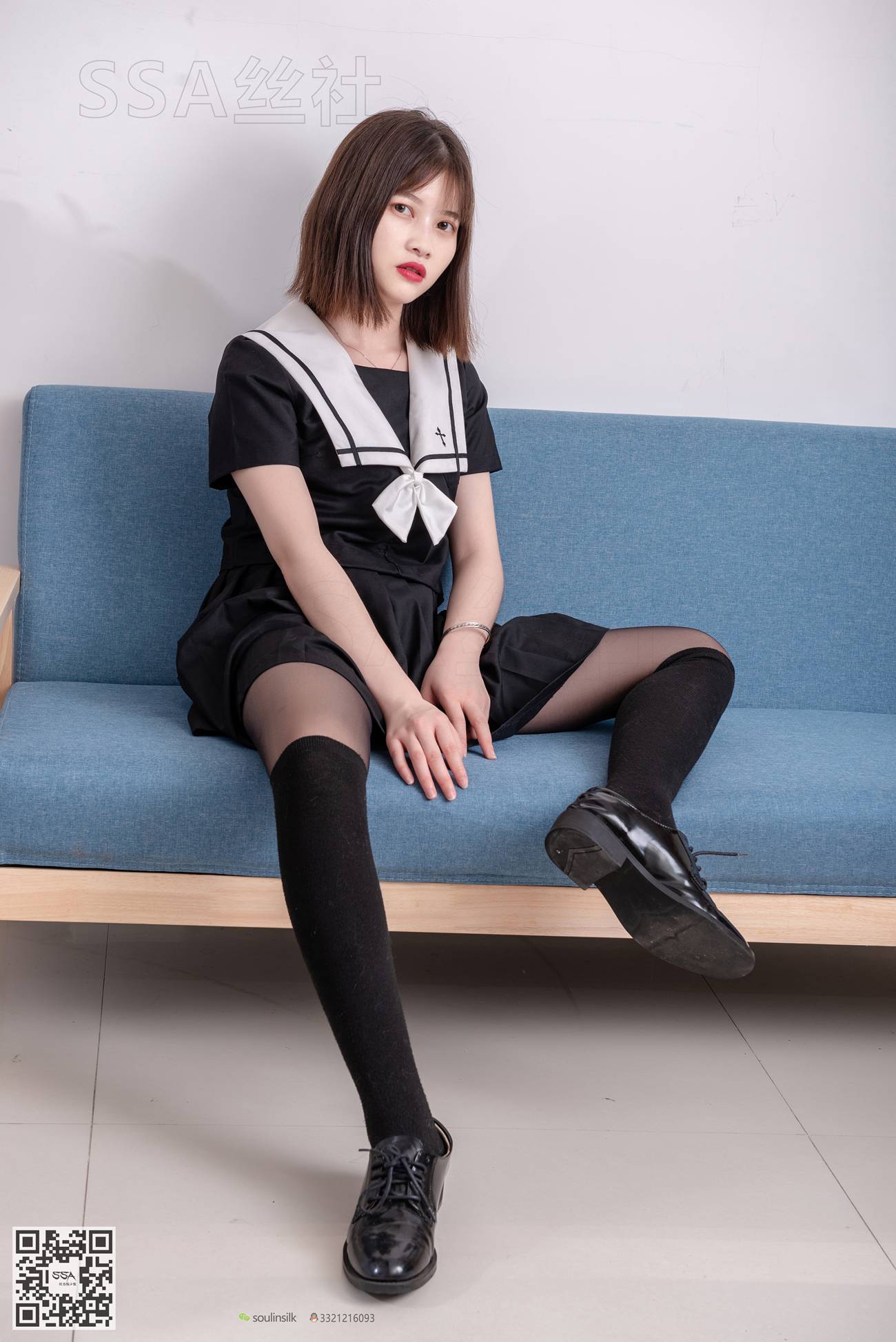 图片[105]-[SSA丝社]超清写真 NO.113 穗子 腿模穗子教你穿黑色系JK制服[156P] – 速更版-美库