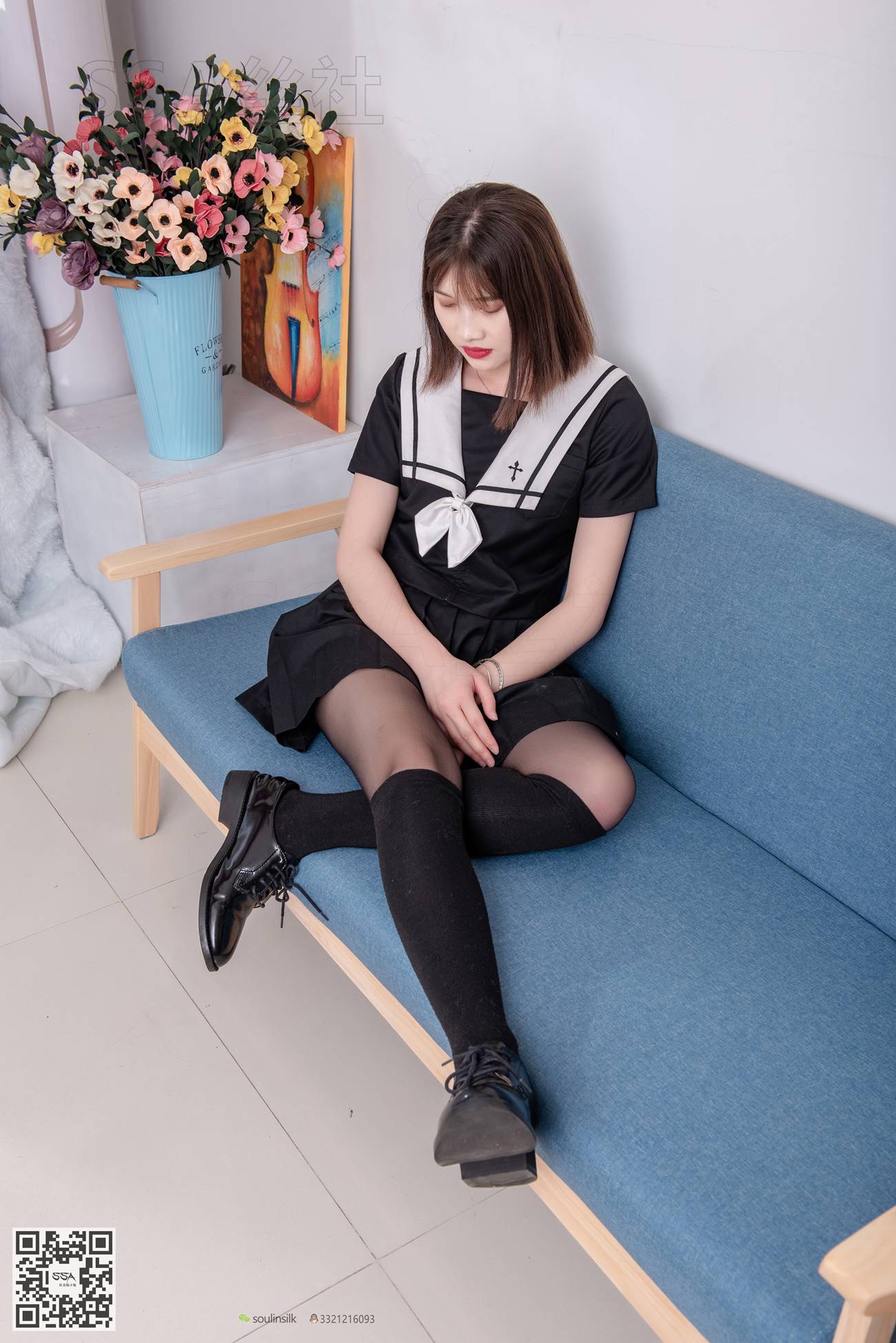 图片[108]-[SSA丝社]超清写真 NO.113 穗子 腿模穗子教你穿黑色系JK制服[156P] – 速更版-美库