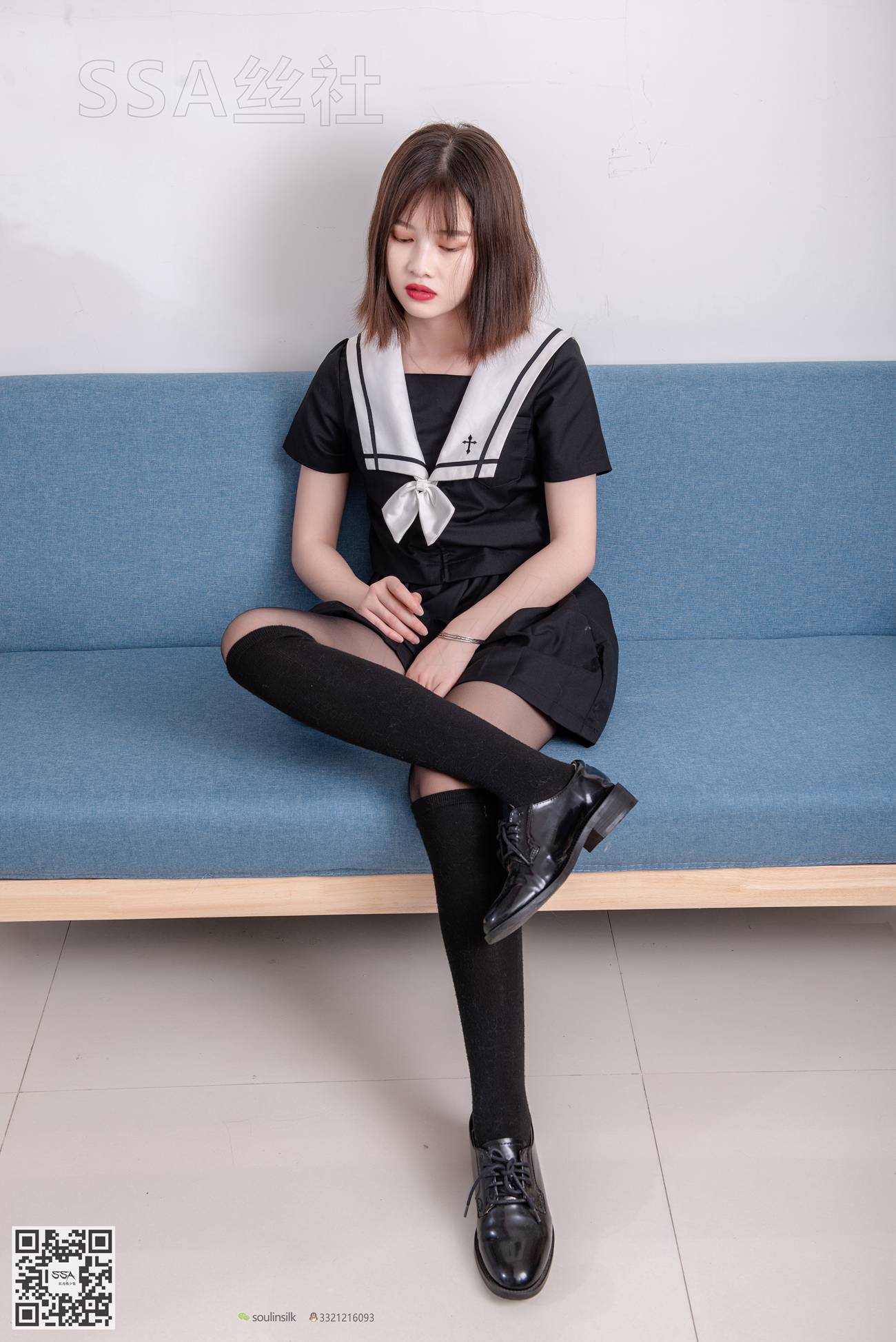 图片[127]-[SSA丝社]超清写真 NO.113 穗子 腿模穗子教你穿黑色系JK制服[156P] – 速更版-美库