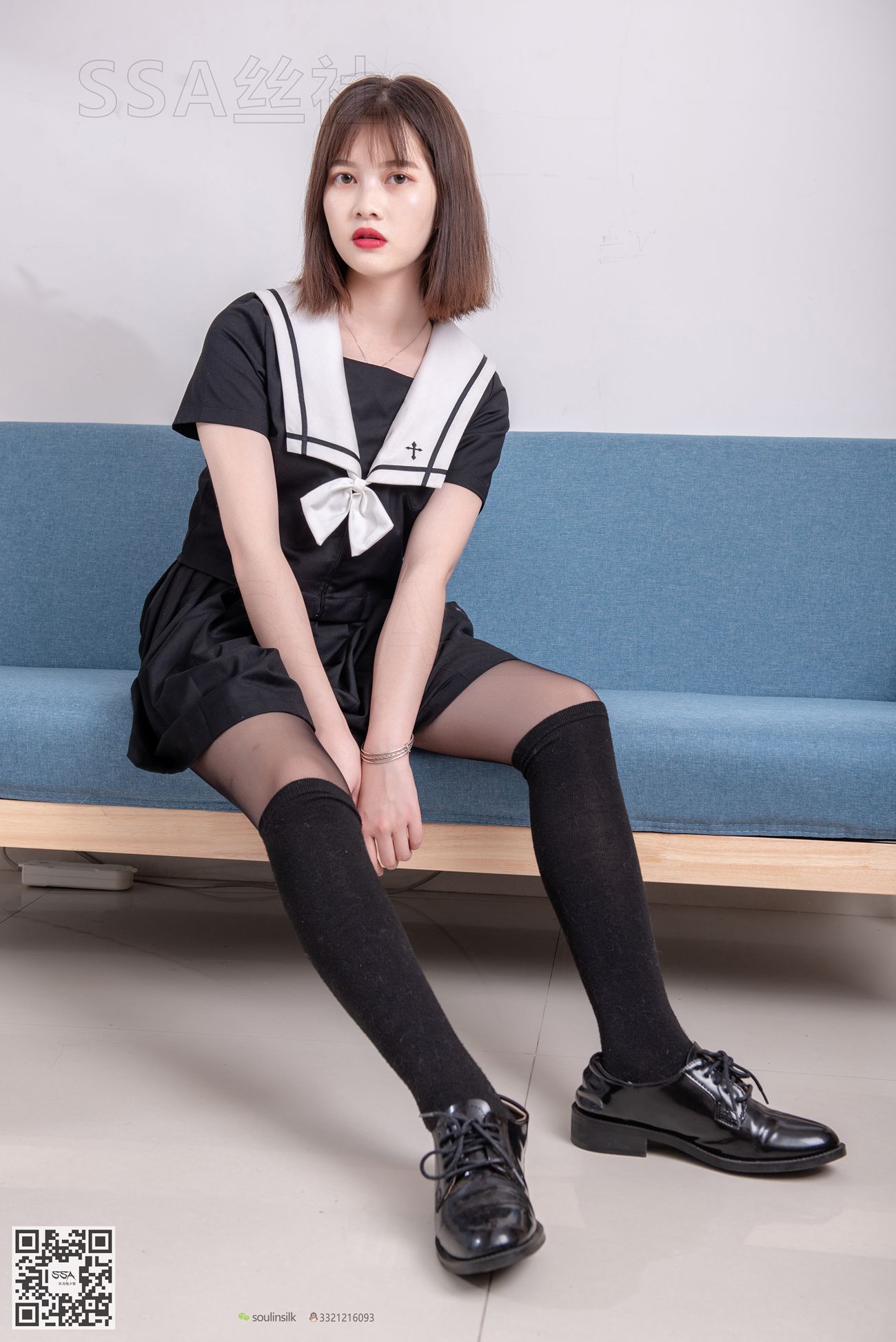 图片[129]-[SSA丝社]超清写真 NO.113 穗子 腿模穗子教你穿黑色系JK制服[156P] – 速更版-美库