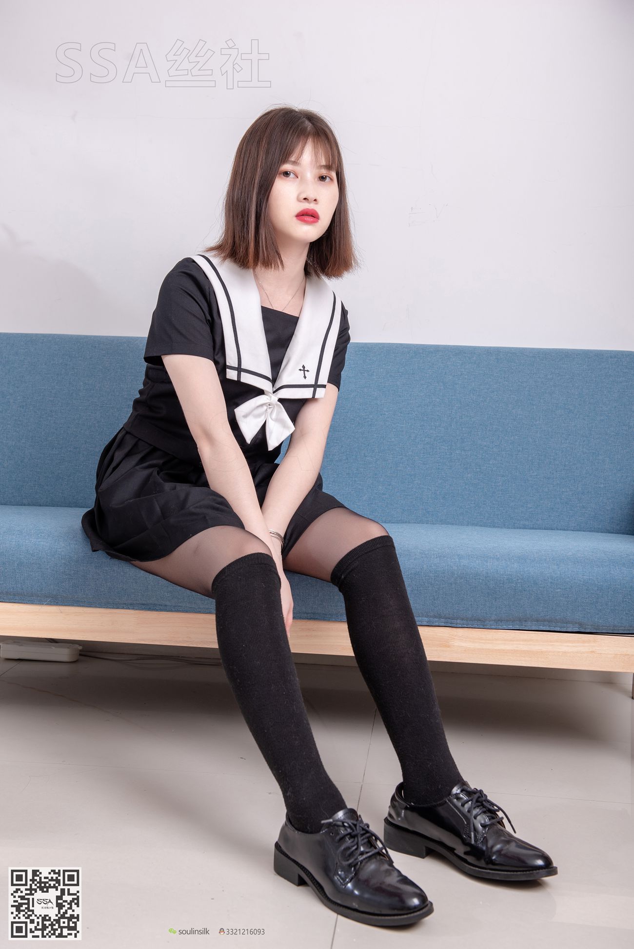 图片[130]-[SSA丝社]超清写真 NO.113 穗子 腿模穗子教你穿黑色系JK制服[156P] – 速更版-美库