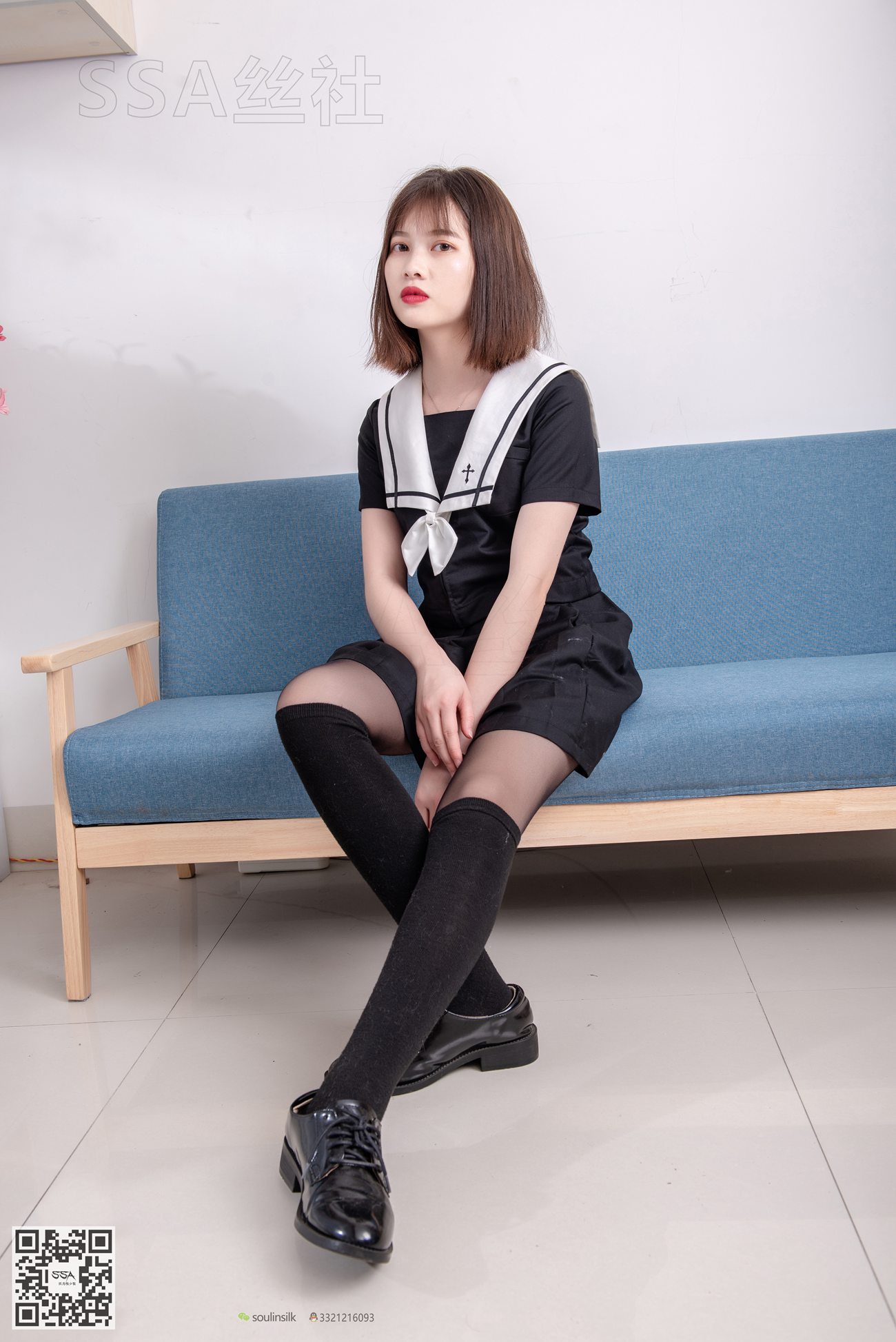 图片[137]-[SSA丝社]超清写真 NO.113 穗子 腿模穗子教你穿黑色系JK制服[156P] – 速更版-美库