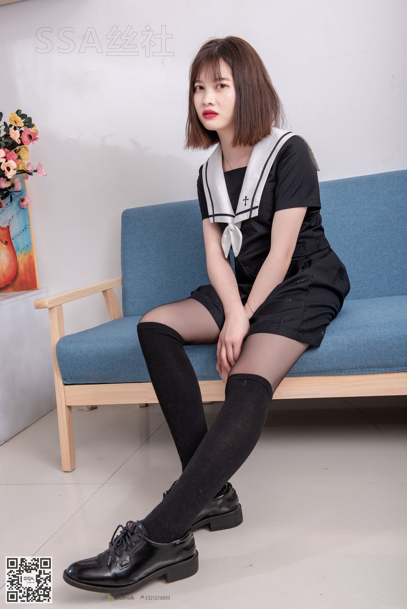 图片[138]-[SSA丝社]超清写真 NO.113 穗子 腿模穗子教你穿黑色系JK制服[156P] – 速更版-美库