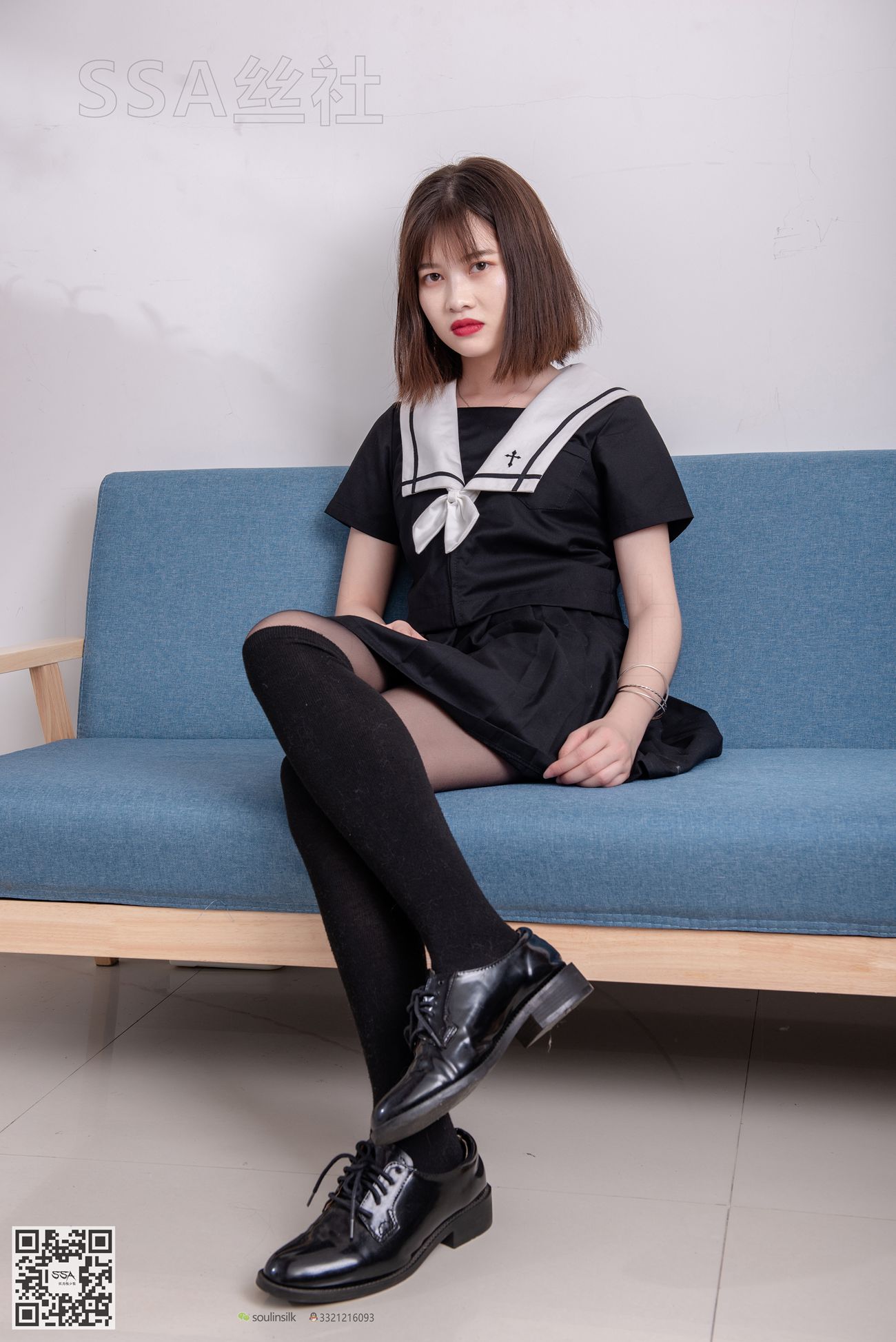 图片[141]-[SSA丝社]超清写真 NO.113 穗子 腿模穗子教你穿黑色系JK制服[156P] – 速更版-美库