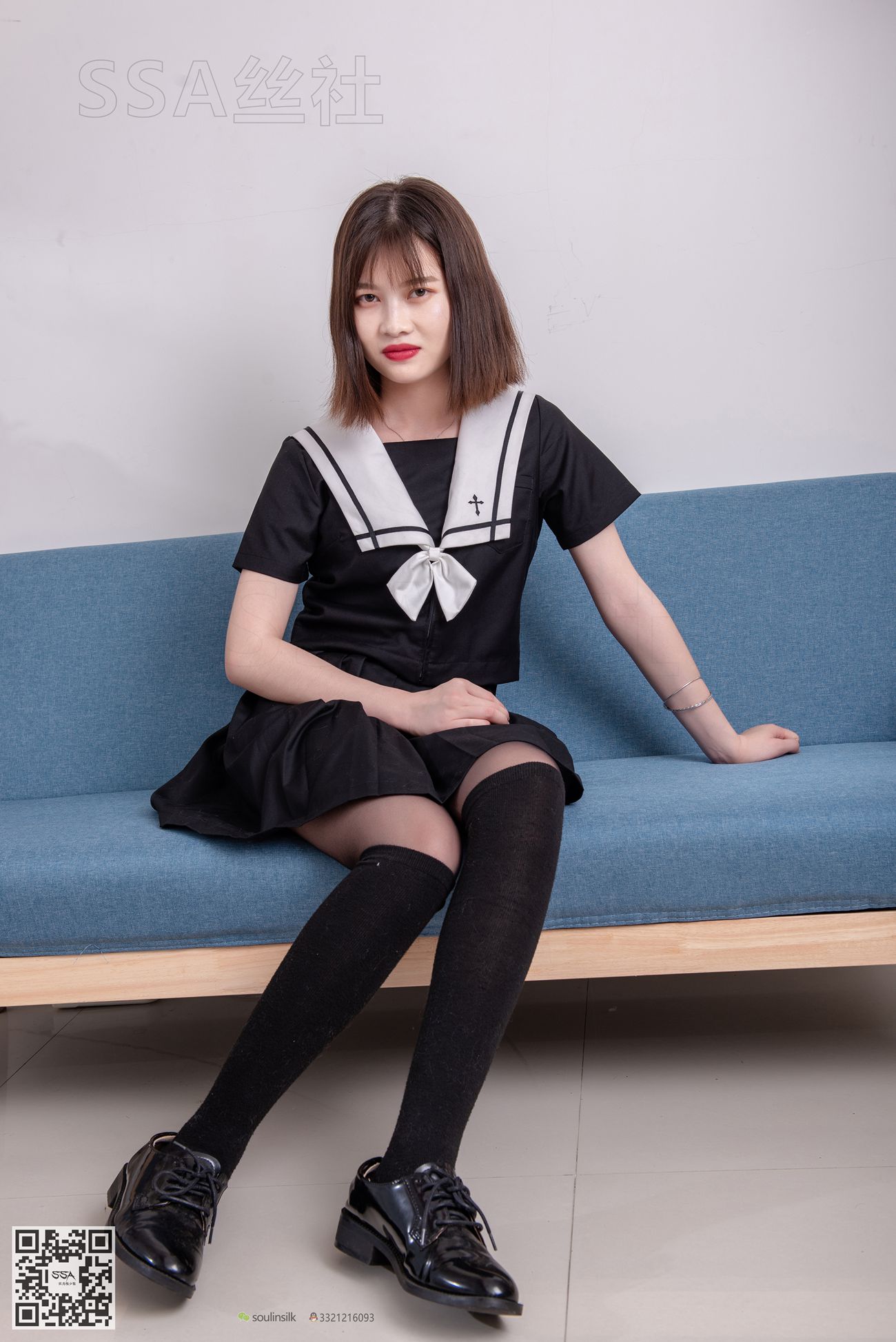 图片[145]-[SSA丝社]超清写真 NO.113 穗子 腿模穗子教你穿黑色系JK制服[156P] – 速更版-美库