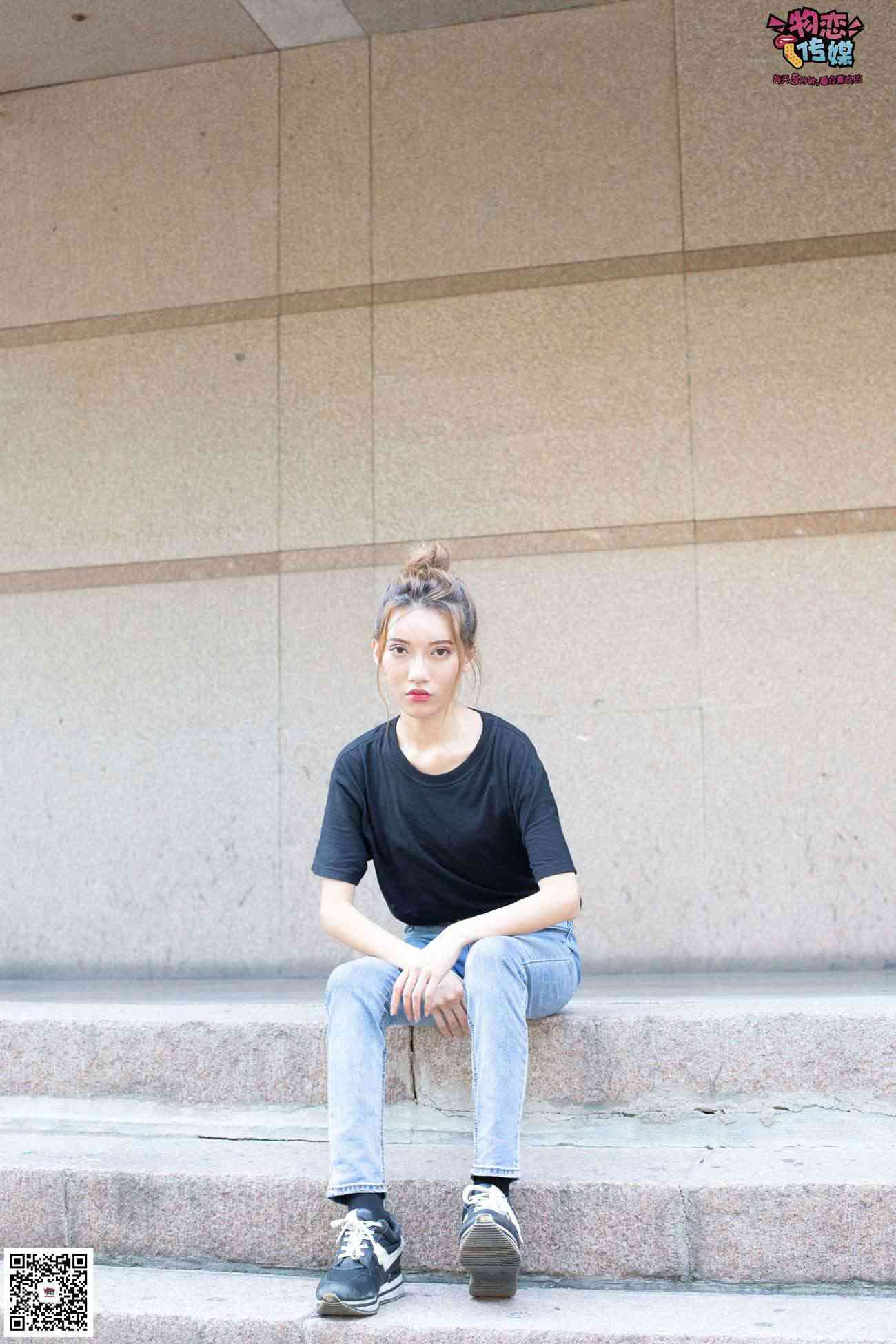 图片[80]-物恋传媒 No.047 丸子头的大眼妹,黑体恤搭配经典牛仔裤 [105P] – 速更版-美库