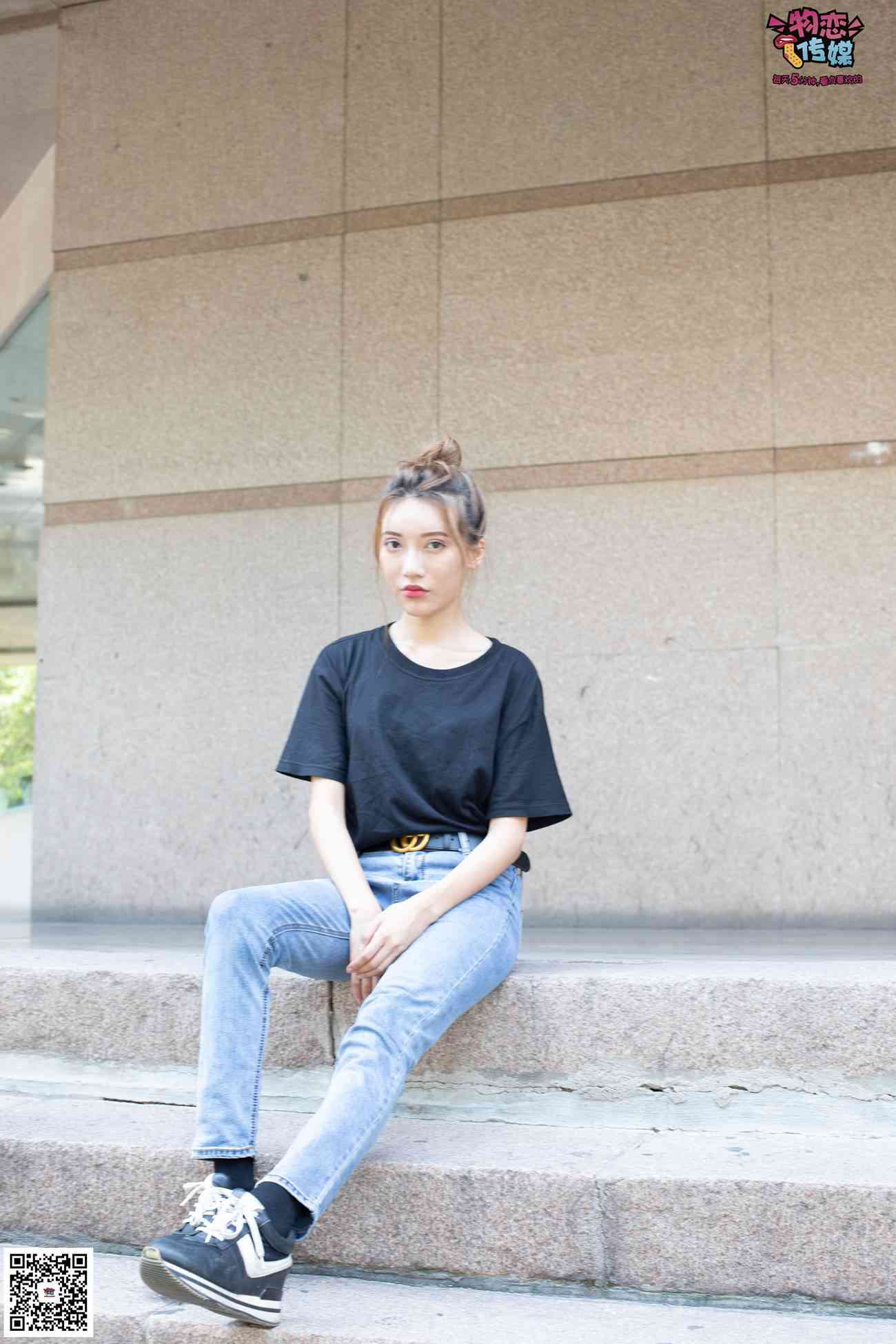 图片[85]-物恋传媒 No.047 丸子头的大眼妹,黑体恤搭配经典牛仔裤 [105P] – 速更版-美库