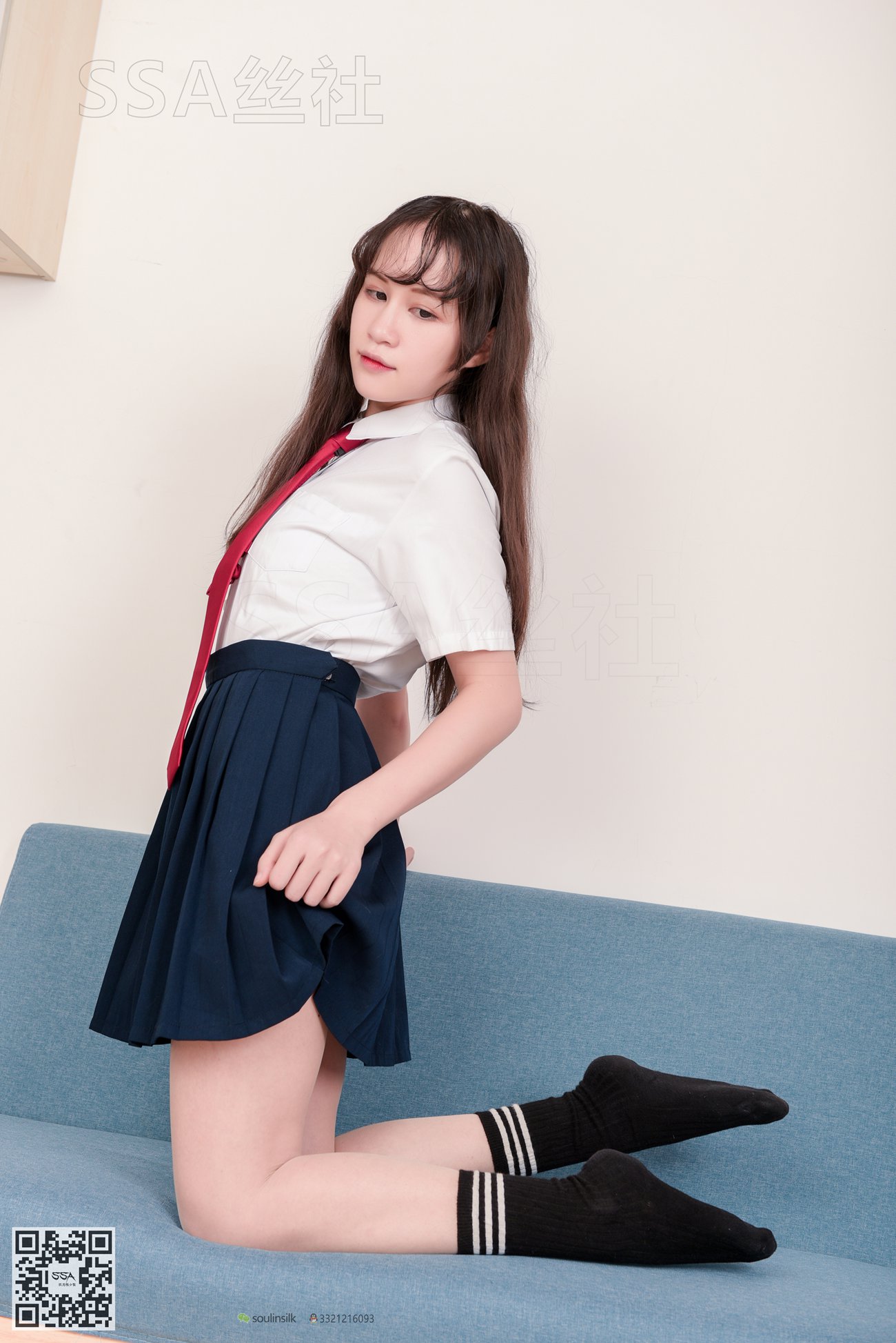 图片[15]-[SSA丝社]超清写真 NO.141 丹丹 JK制服黑色半膝袜肉丝穿搭示范[133P] – 速更版-美库