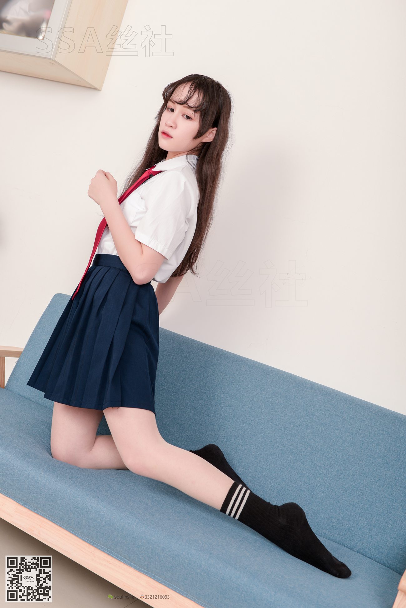 图片[18]-[SSA丝社]超清写真 NO.141 丹丹 JK制服黑色半膝袜肉丝穿搭示范[133P] – 速更版-美库