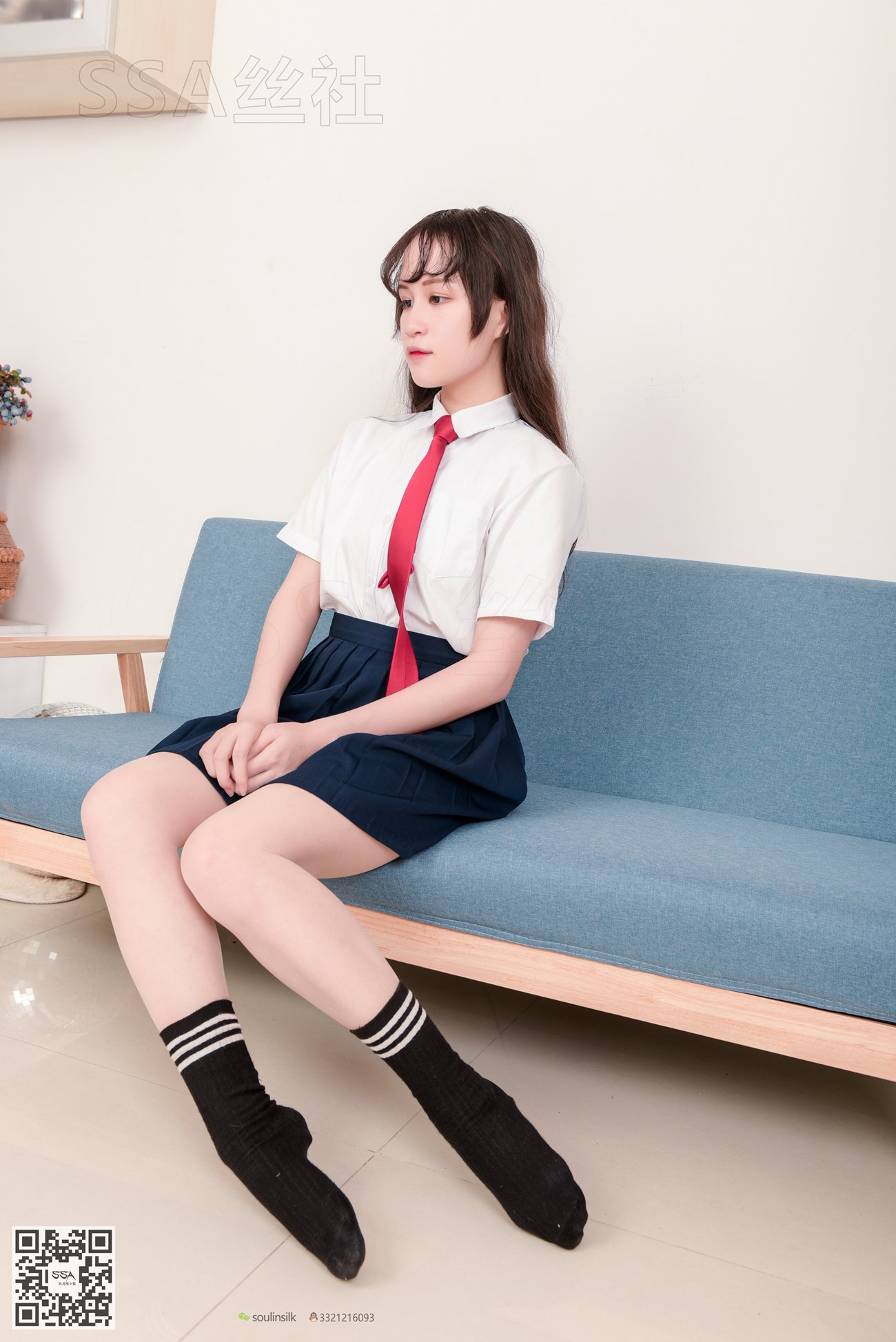 图片[40]-[SSA丝社]超清写真 NO.141 丹丹 JK制服黑色半膝袜肉丝穿搭示范[133P] – 速更版-美库