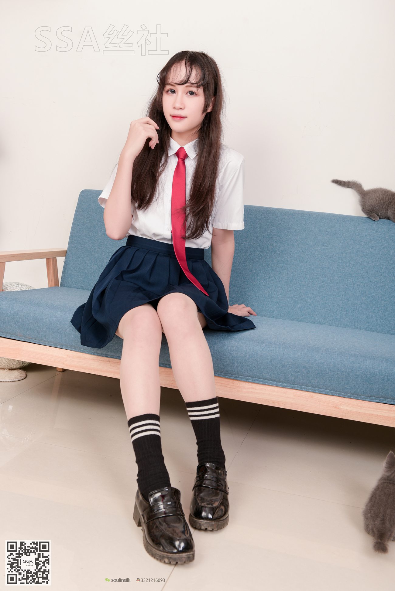 图片[115]-[SSA丝社]超清写真 NO.141 丹丹 JK制服黑色半膝袜肉丝穿搭示范[133P] – 速更版-美库