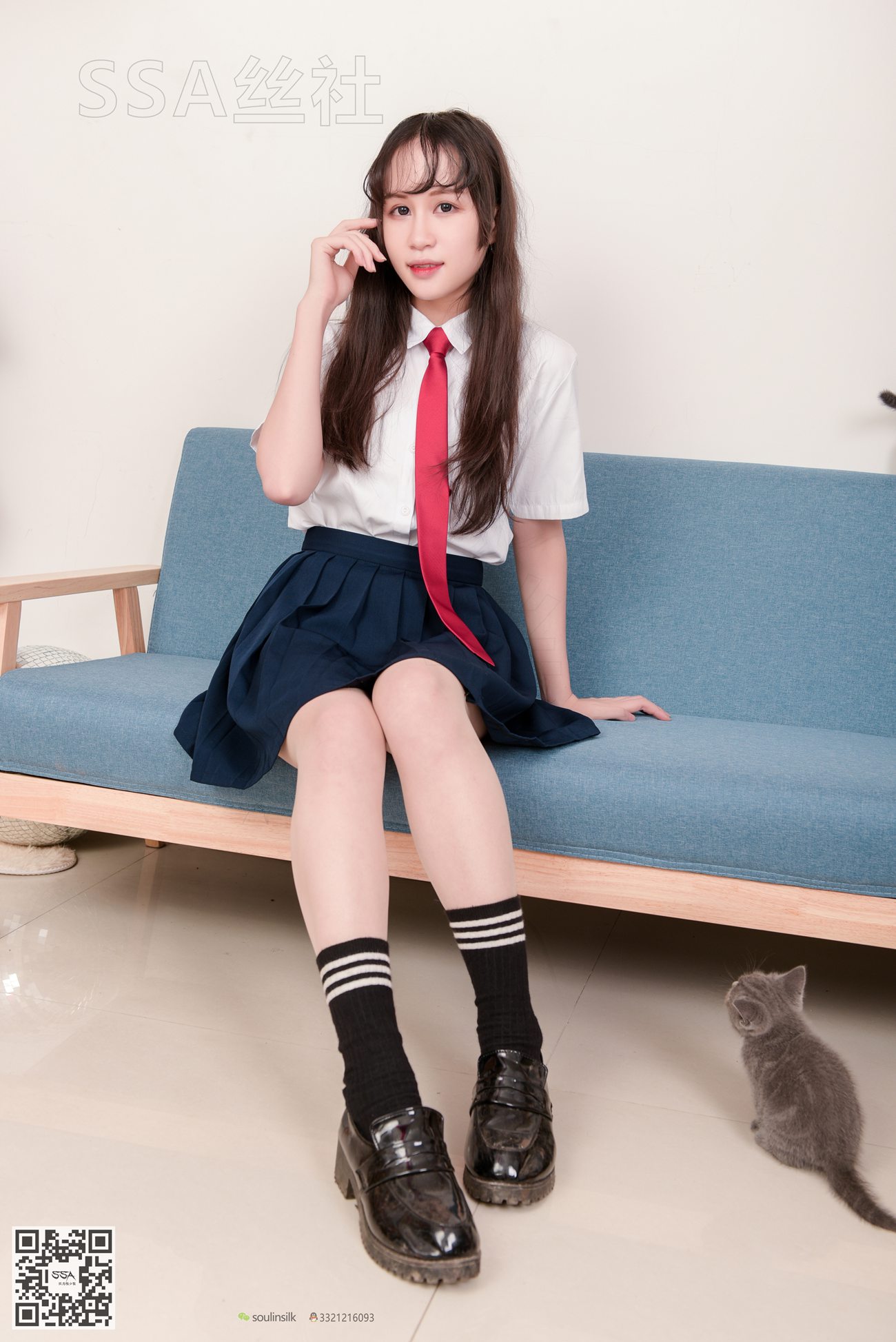 图片[117]-[SSA丝社]超清写真 NO.141 丹丹 JK制服黑色半膝袜肉丝穿搭示范[133P] – 速更版-美库