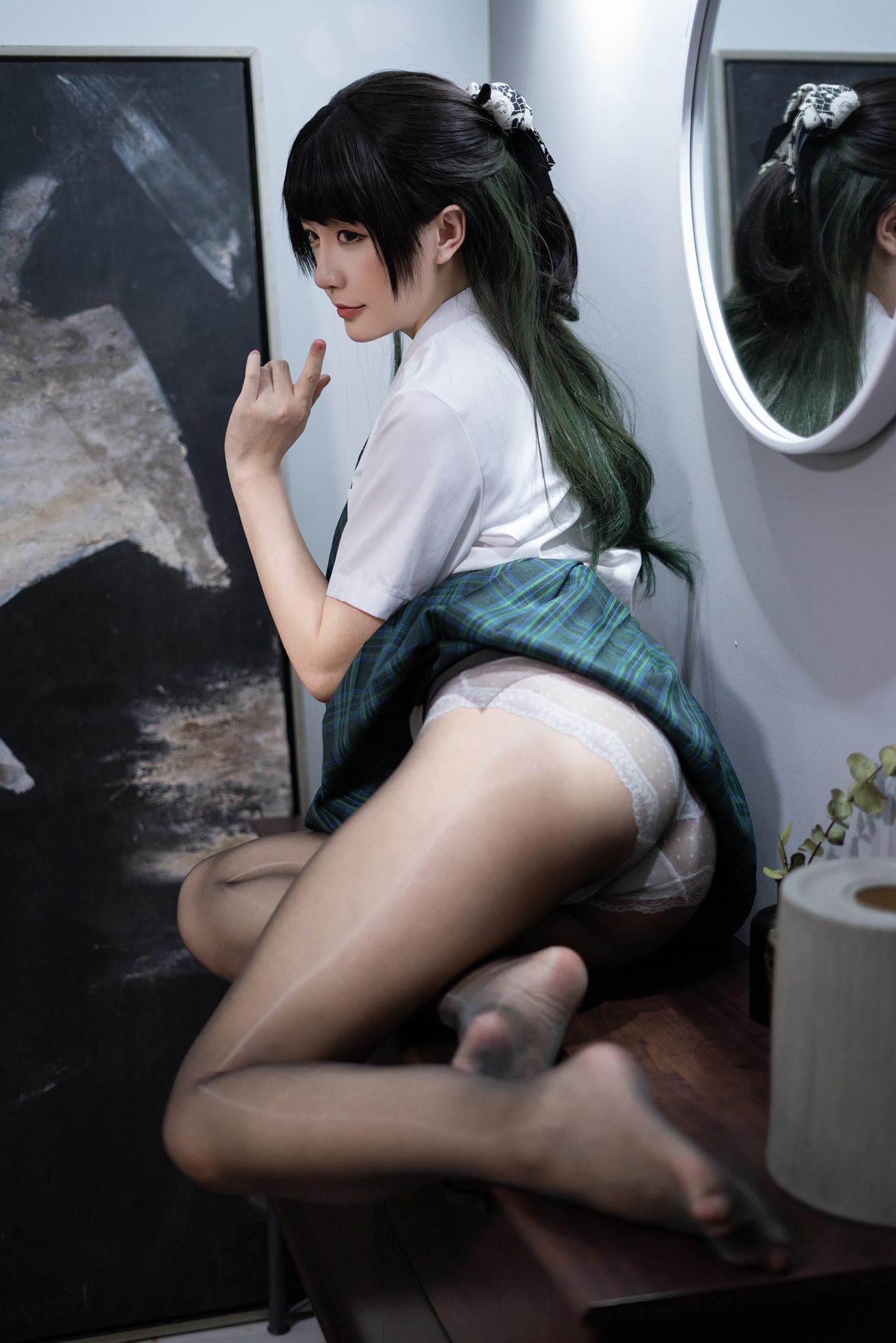 图片[17]-微博红人@星之迟迟 JK-绿 [125P] – 速更版-美库