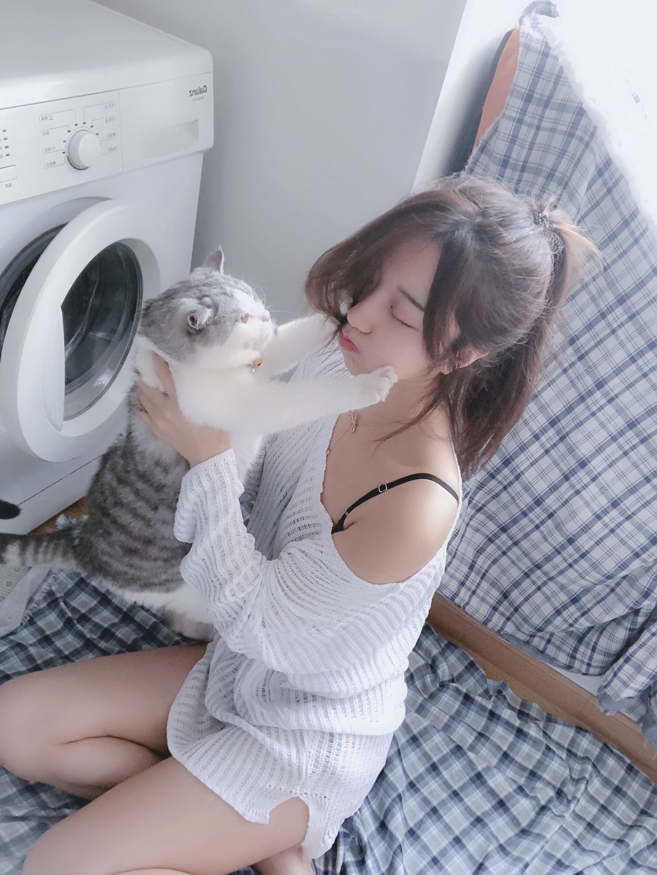 图片[14]-黑川 白色洞洞毛衣 [50P] – 速更版-美库