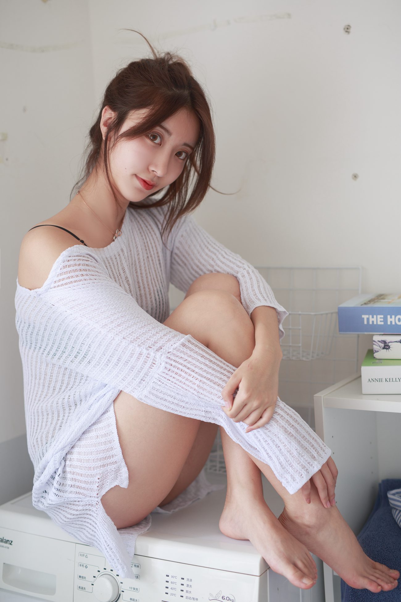 图片[16]-黑川 白色洞洞毛衣 [50P] – 速更版-美库