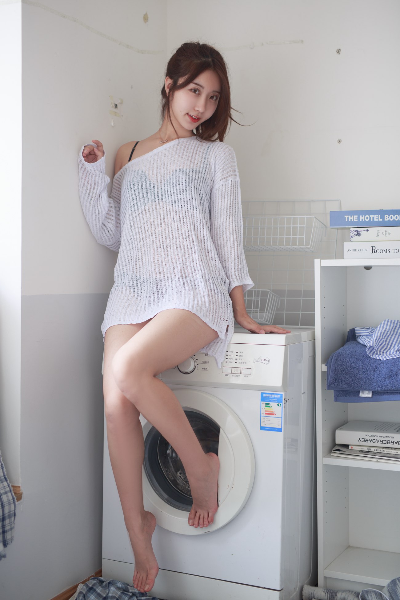 图片[19]-黑川 白色洞洞毛衣 [50P] – 速更版-美库