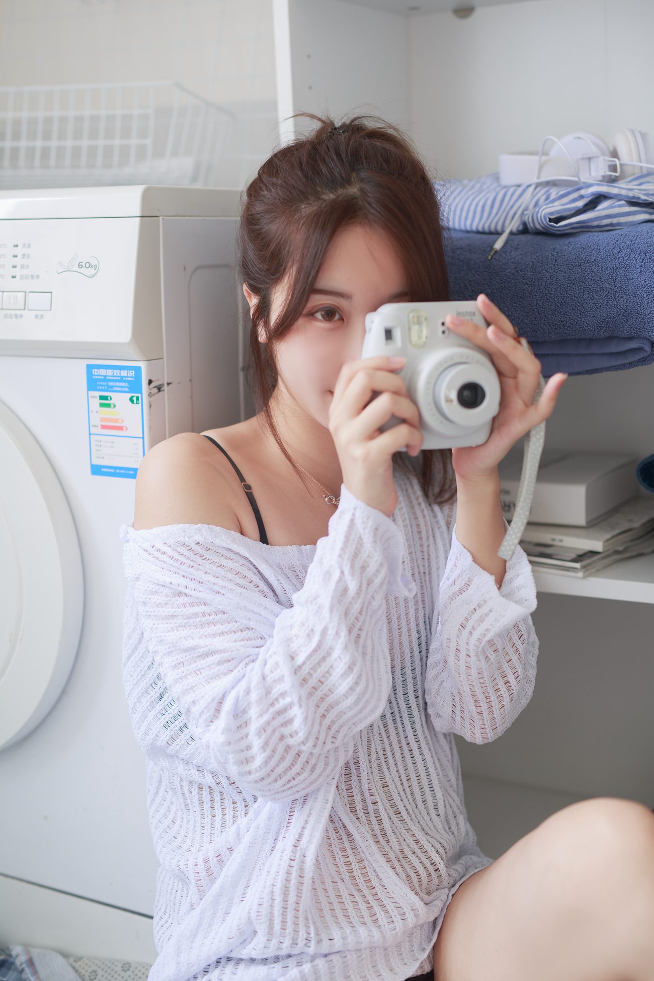 图片[33]-黑川 白色洞洞毛衣 [50P] – 速更版-美库