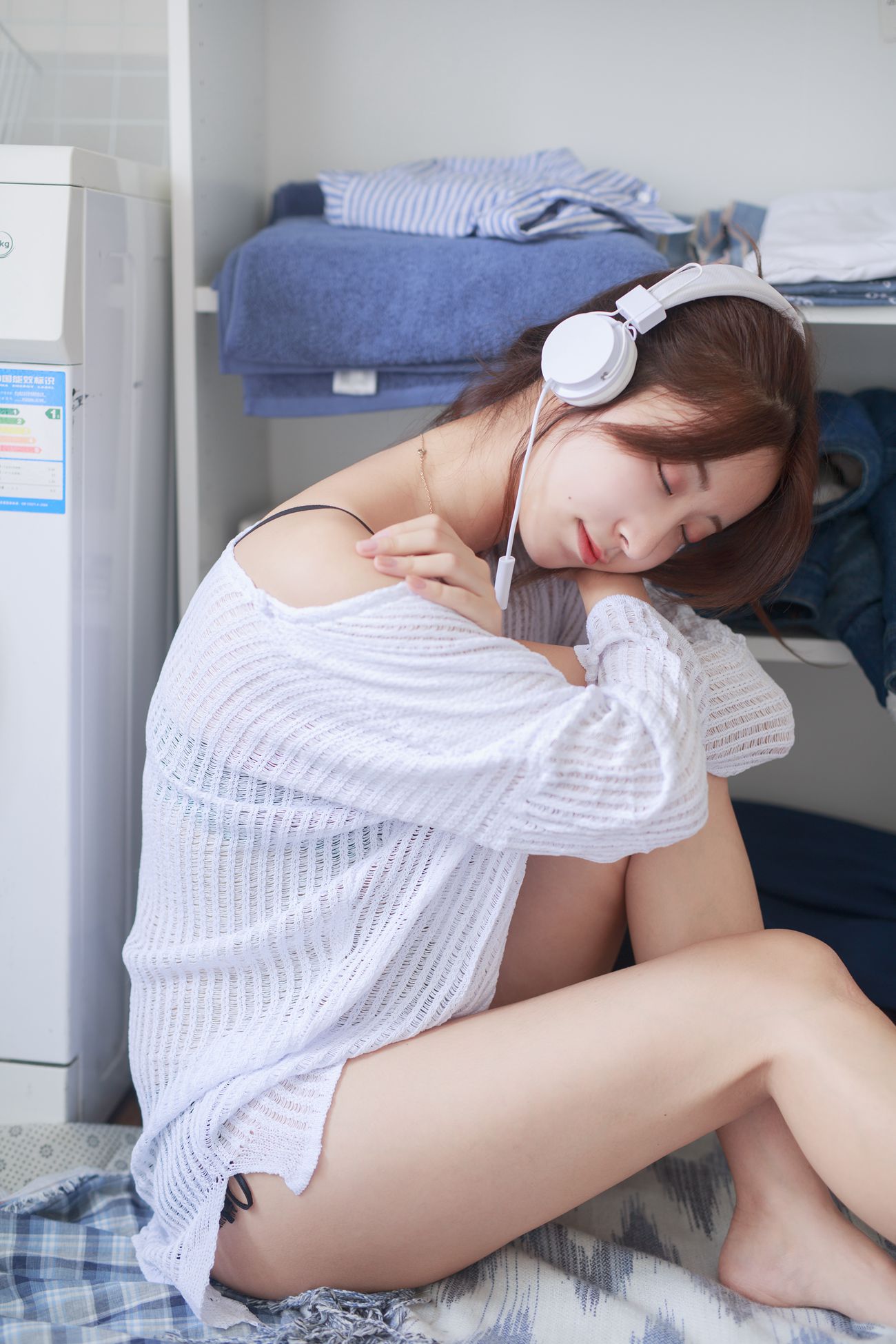 图片[47]-黑川 白色洞洞毛衣 [50P] – 速更版-美库