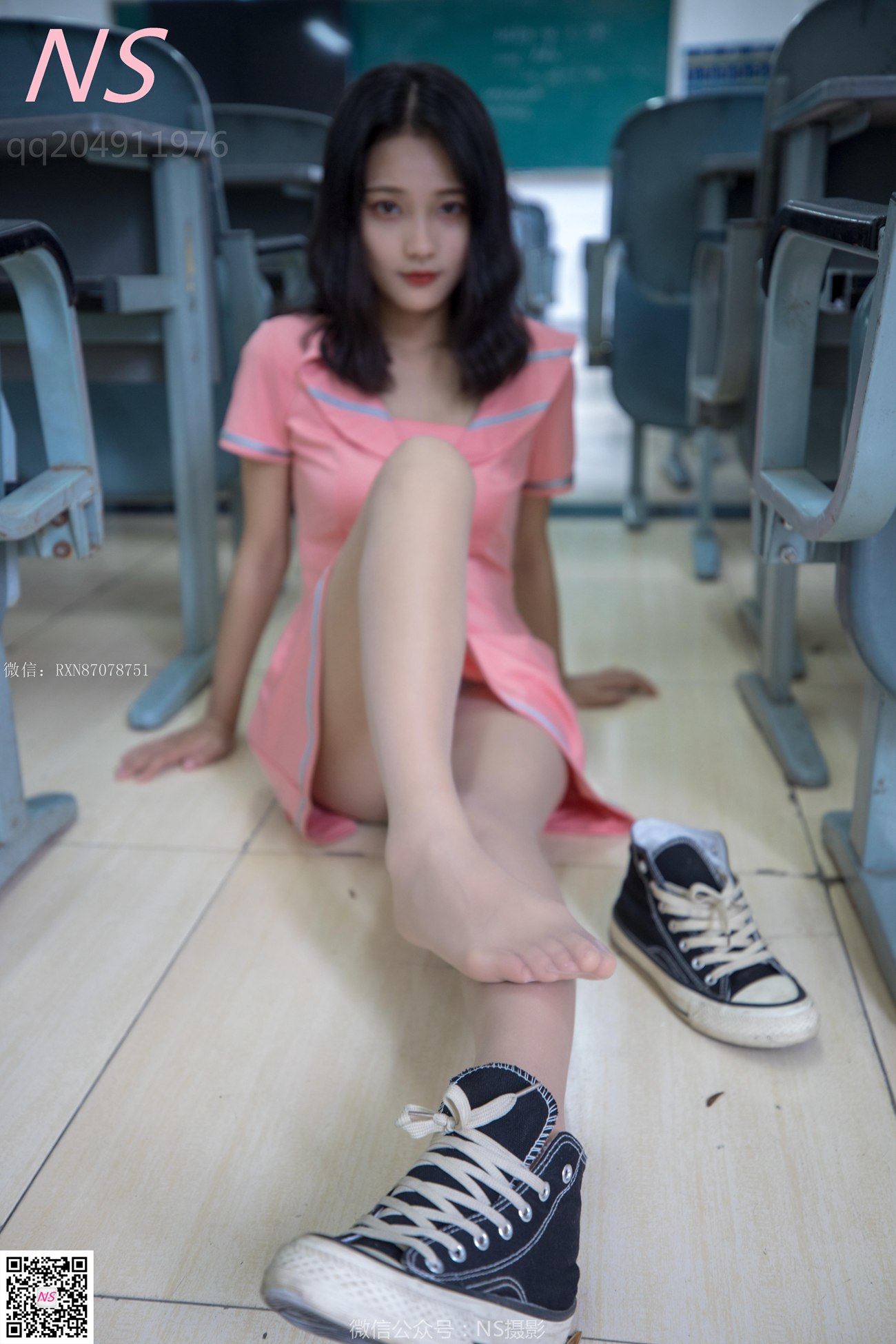 图片[14]-纳丝摄影 NO301 小蝴蝶 纯纯的丝袜帆布鞋 [53P] – 速更版-美库