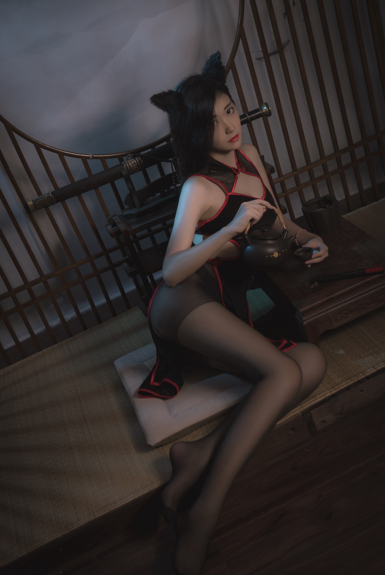 图片[13]-南桃Momoko – 黑丝旗袍[25P] – 速更版-美库