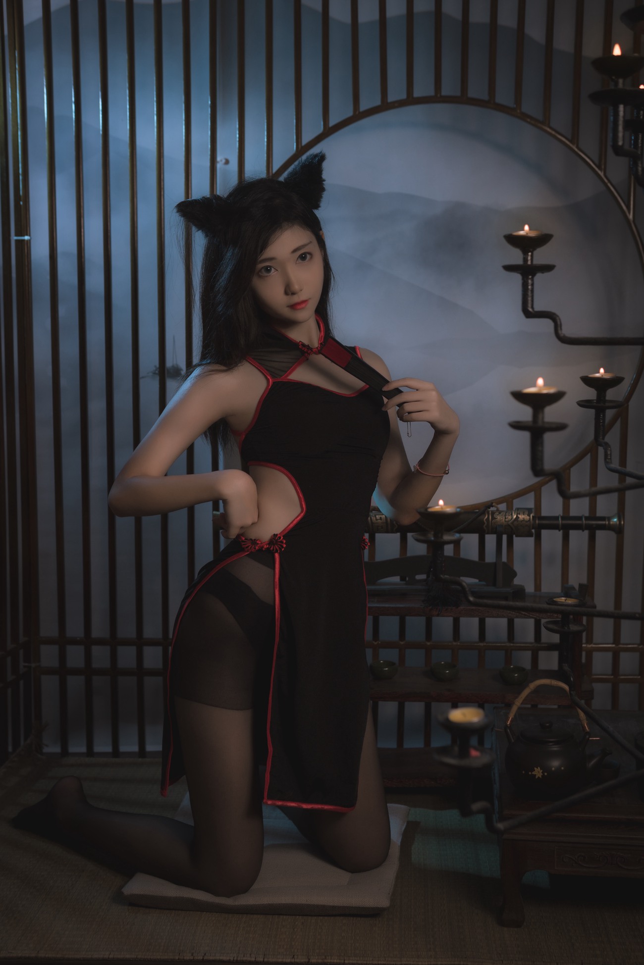 图片[24]-南桃Momoko – 黑丝旗袍[25P] – 速更版-美库