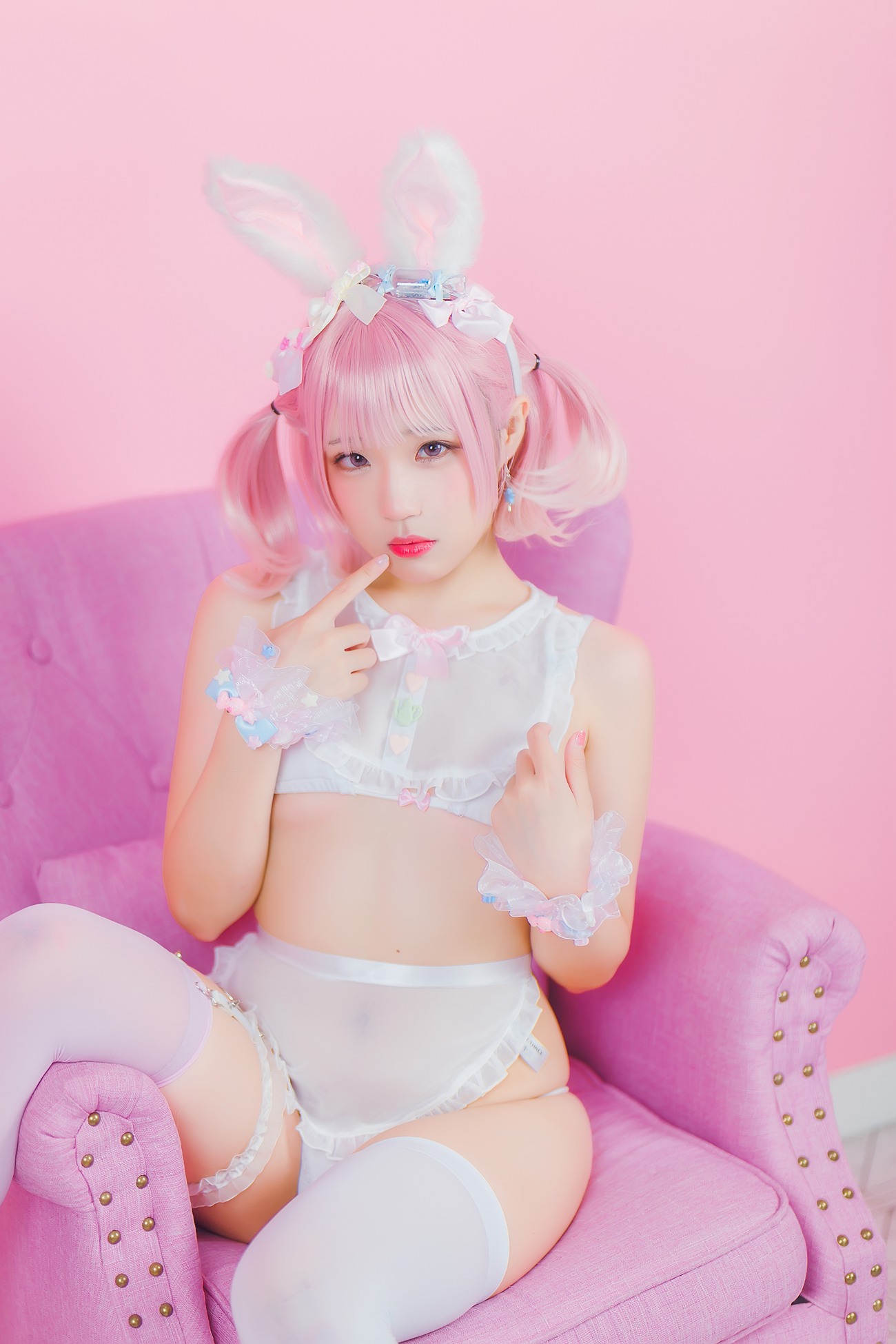 图片[7]-Mime弥美 – 白粉色兔女郎[30P] – 速更版-美库