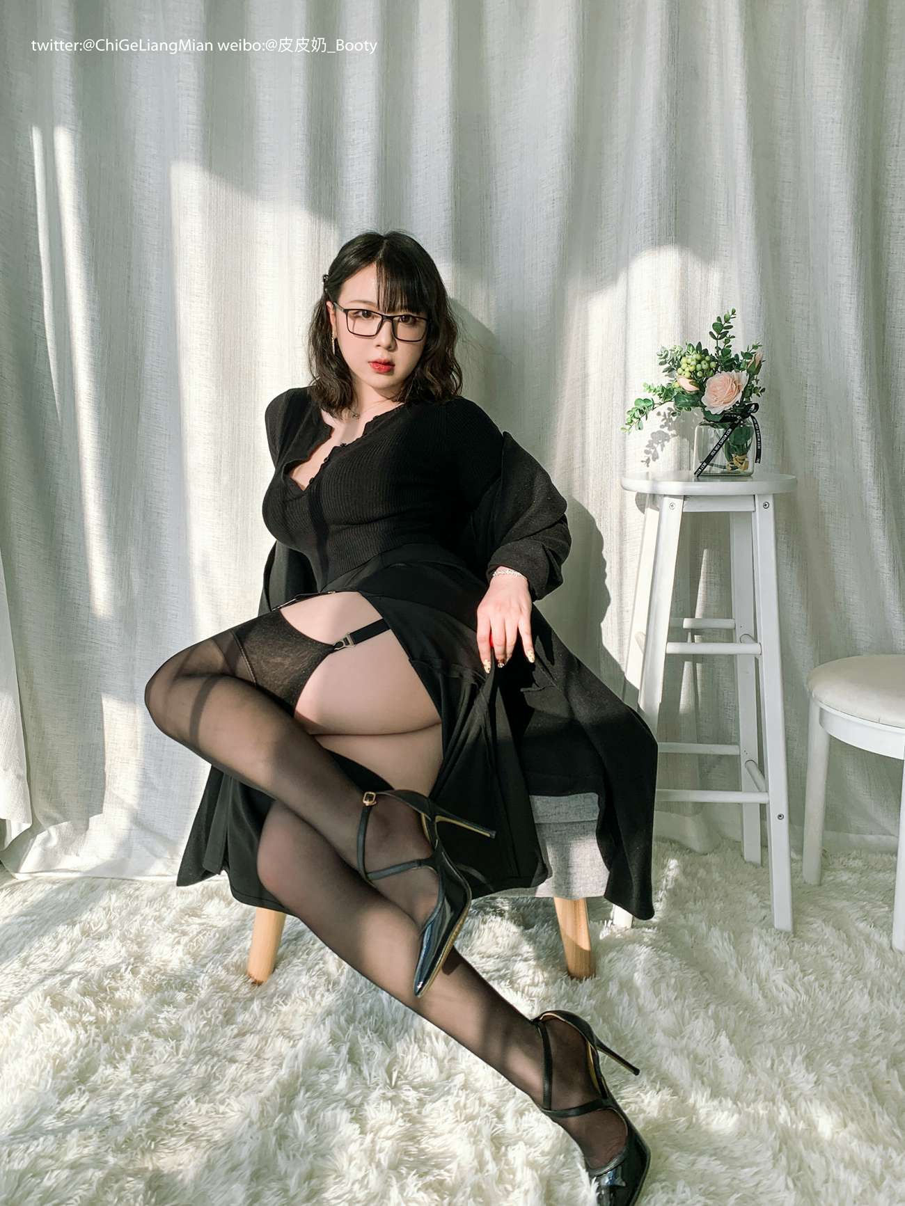 图片[10]-皮皮奶可可爱了啦 – 黑色OL[120P] – 速更版-美库