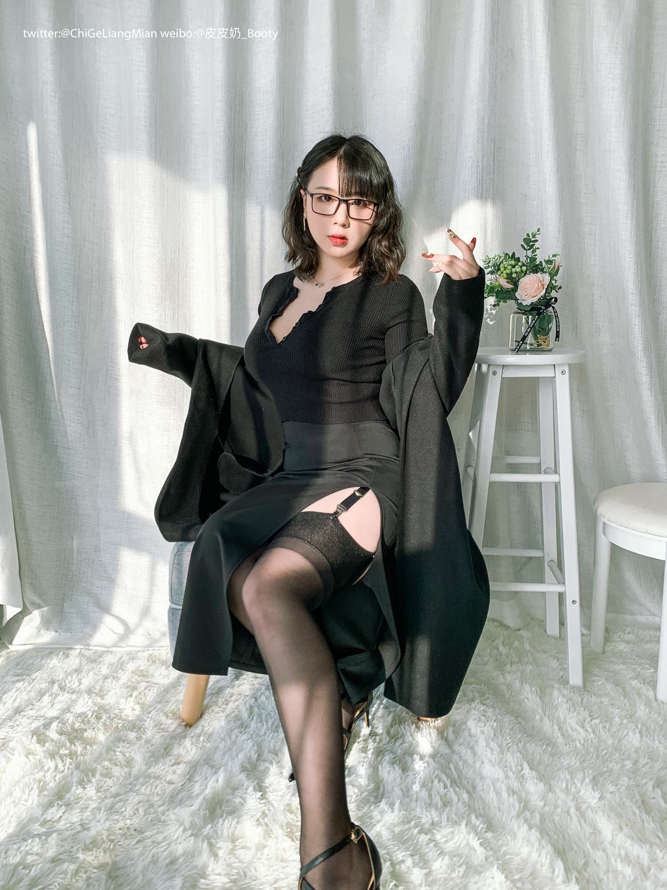 图片[13]-皮皮奶可可爱了啦 – 黑色OL[120P] – 速更版-美库