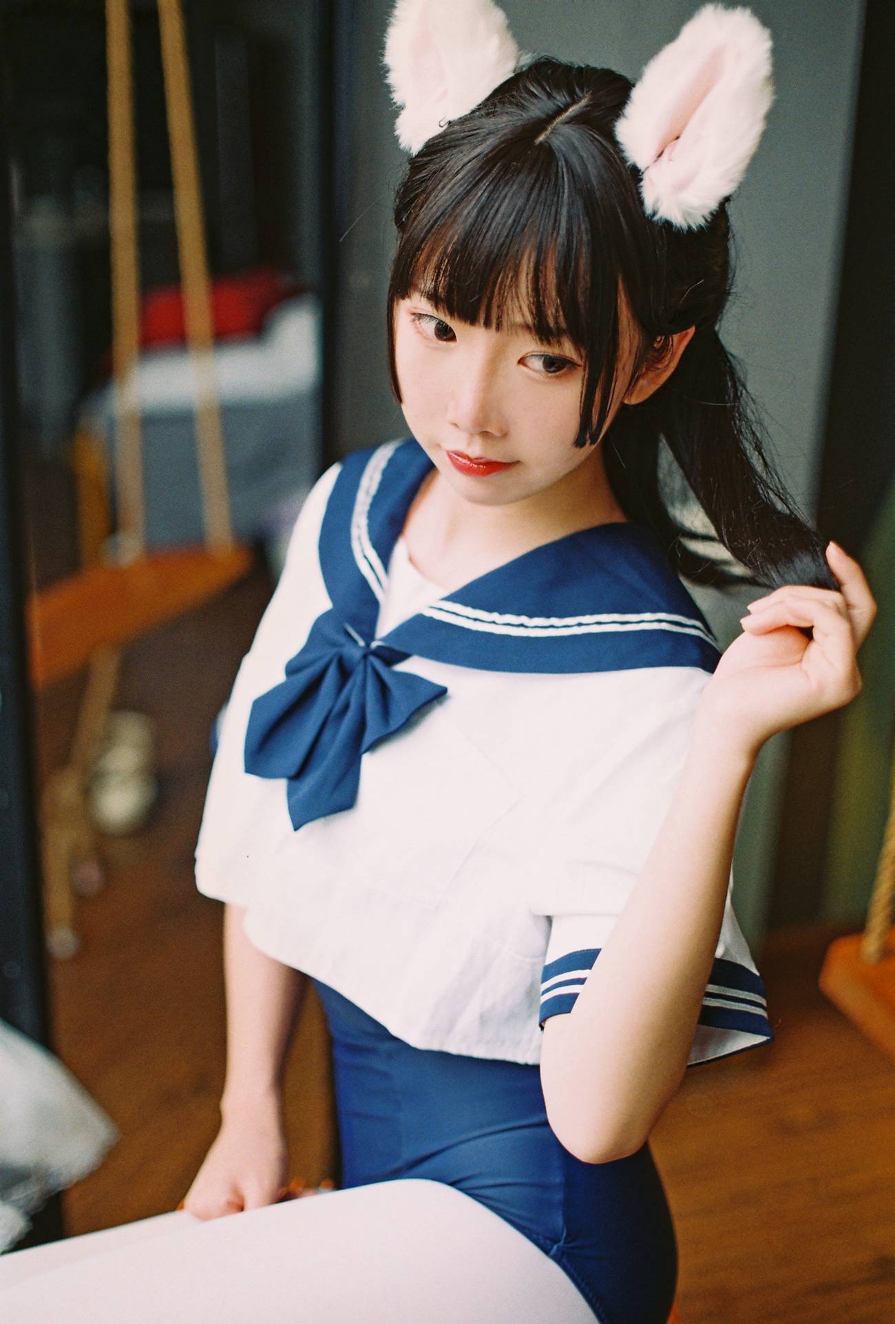 图片[35]-面饼仙儿 – 水手服 死库水[35P] – 速更版-美库