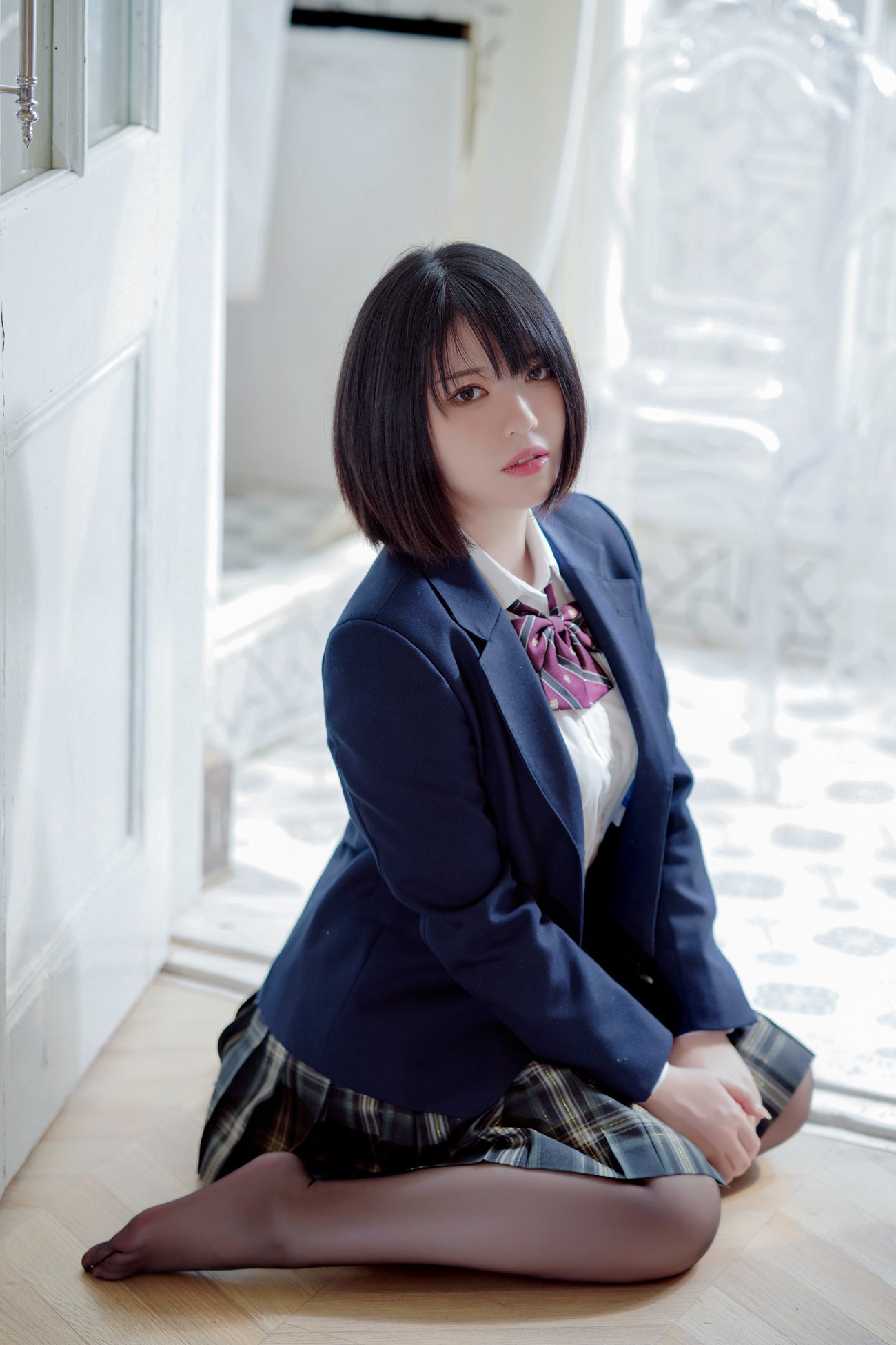 图片[6]-半半子 彼女の制服姿が好き[54P] – 速更版-美库