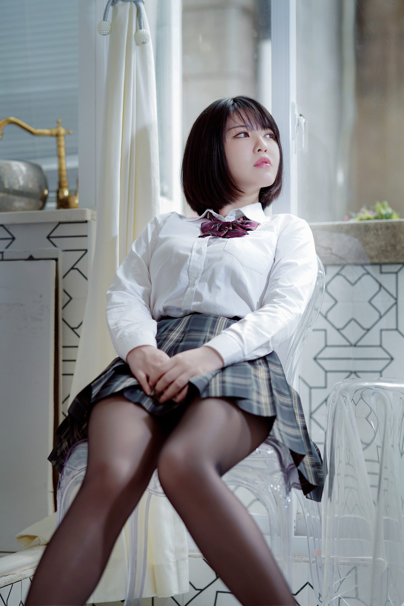 图片[27]-半半子 彼女の制服姿が好き[54P] – 速更版-美库