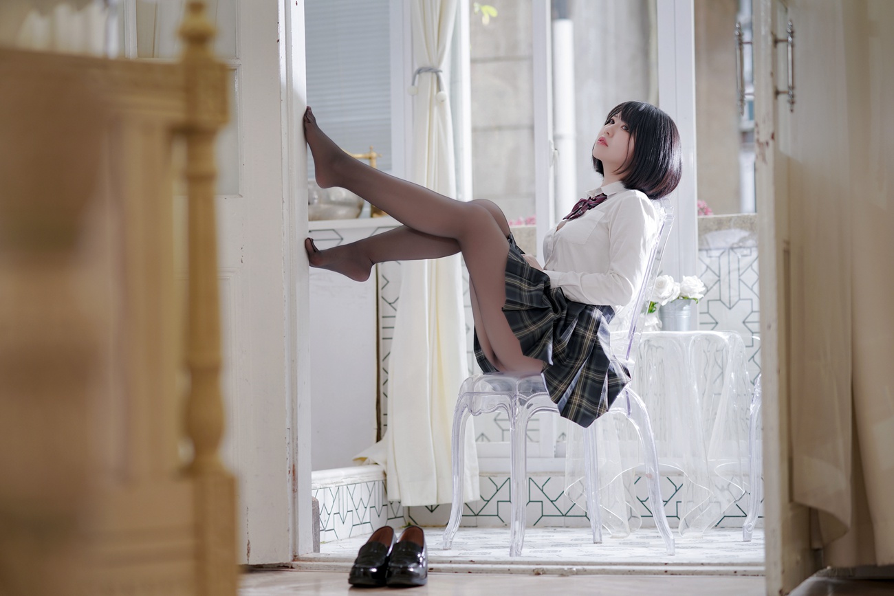 图片[48]-半半子 彼女の制服姿が好き[54P] – 速更版-美库