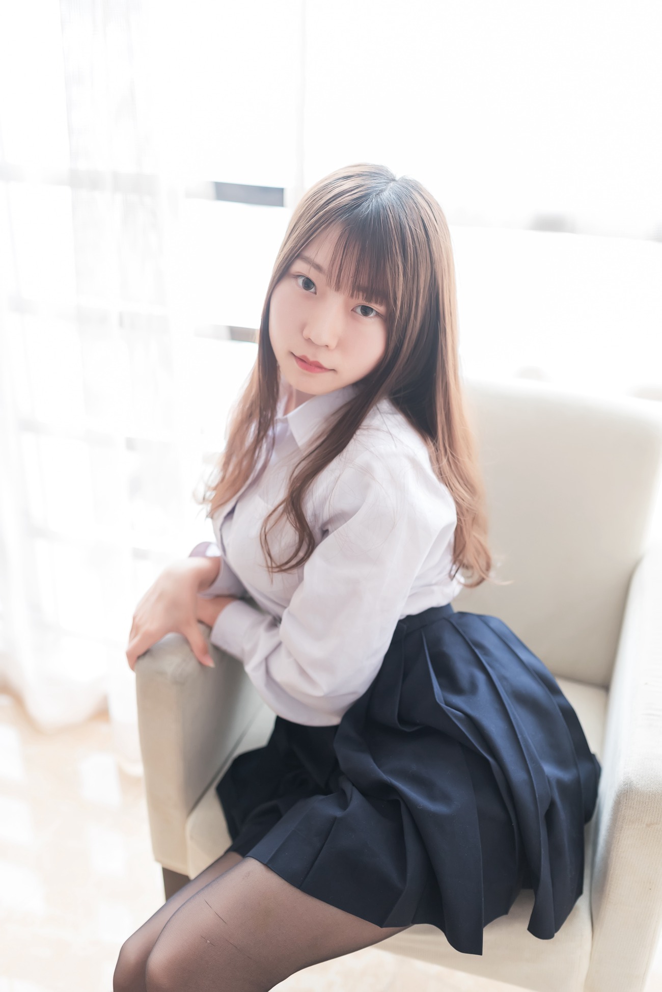 图片[29]-香草喵露露 – 黑丝JK[45P] – 速更版-美库