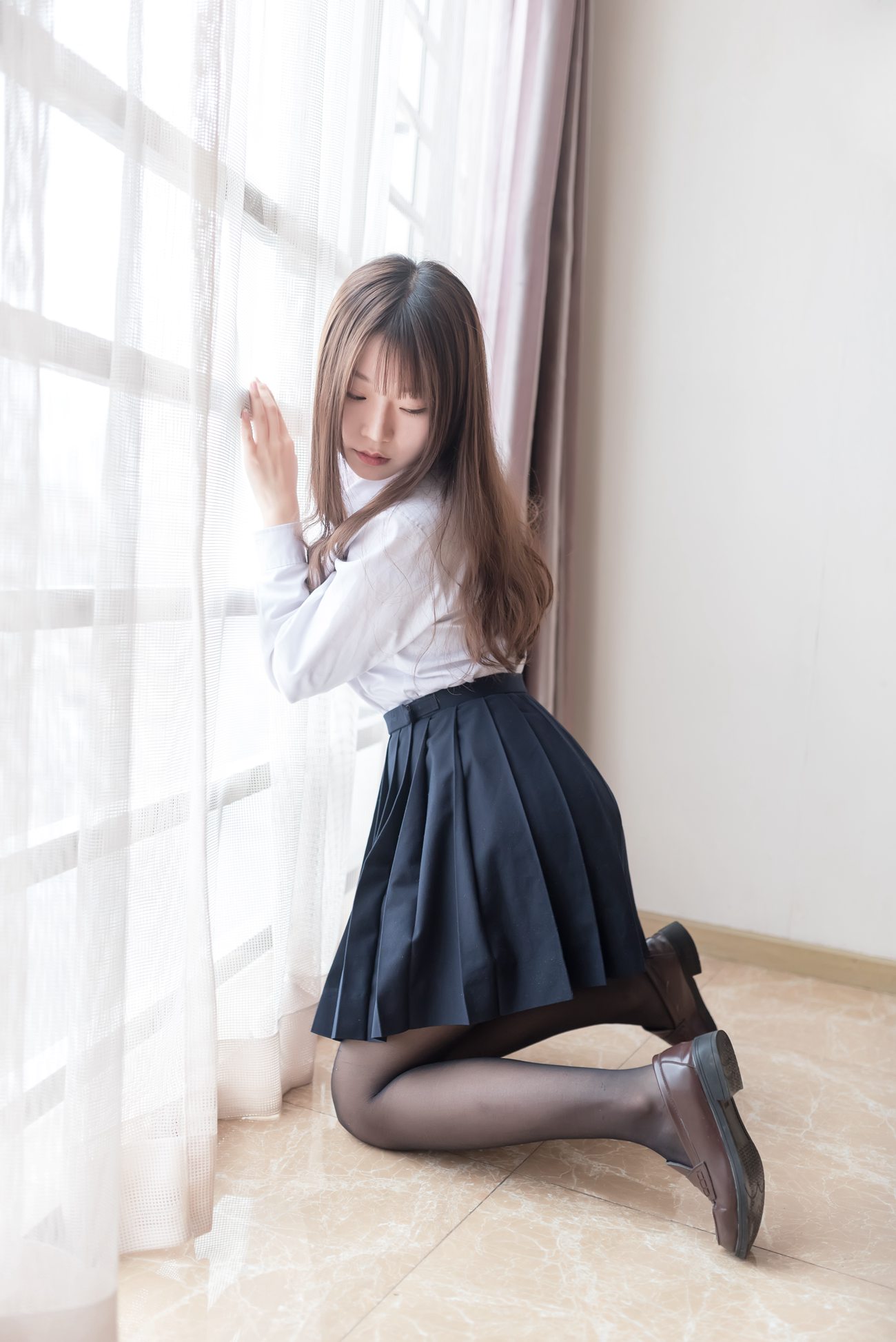 图片[33]-香草喵露露 – 黑丝JK[45P] – 速更版-美库