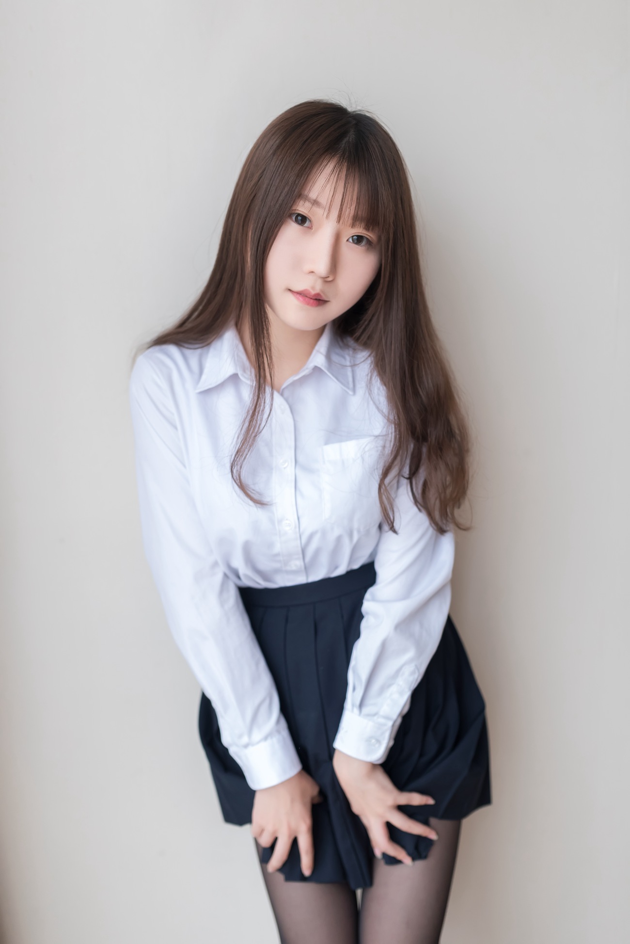 图片[41]-香草喵露露 – 黑丝JK[45P] – 速更版-美库