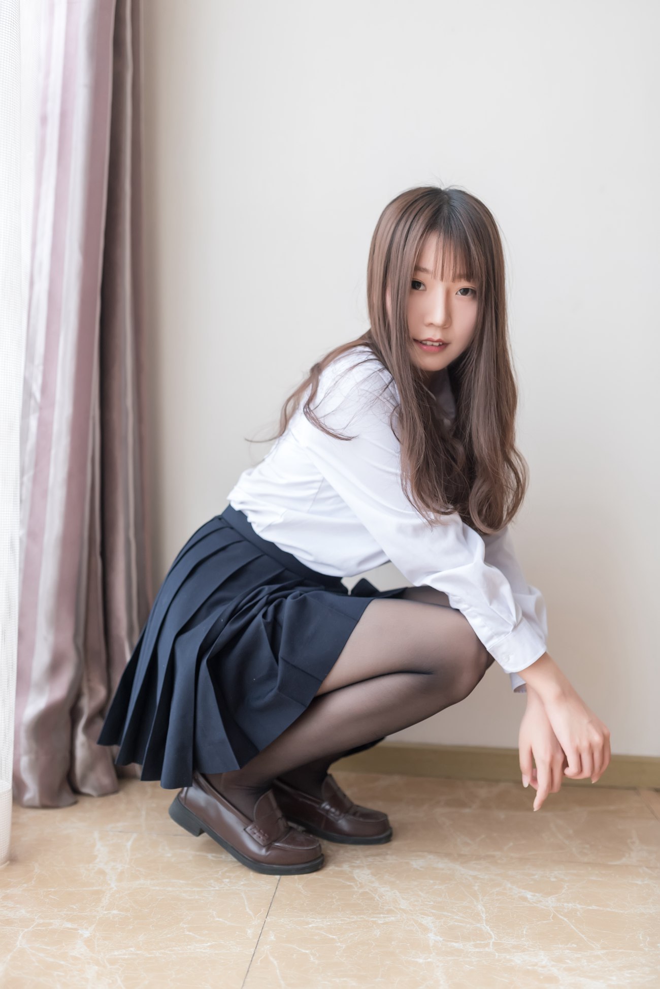 图片[43]-香草喵露露 – 黑丝JK[45P] – 速更版-美库