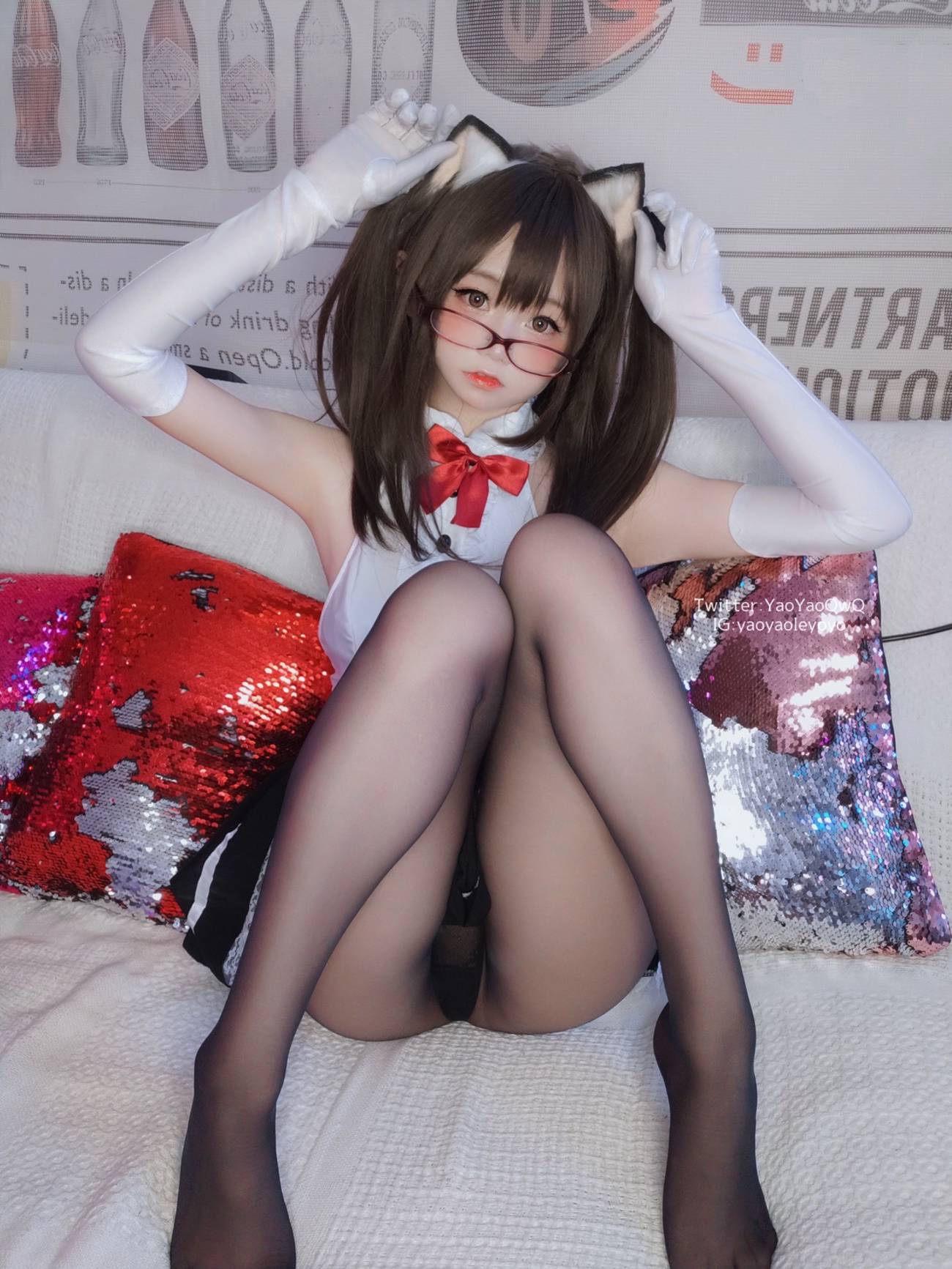 图片[18]-萌妹子Coser摇摇乐yoyo – 黑色紧身衣 [100P] – 速更版-美库