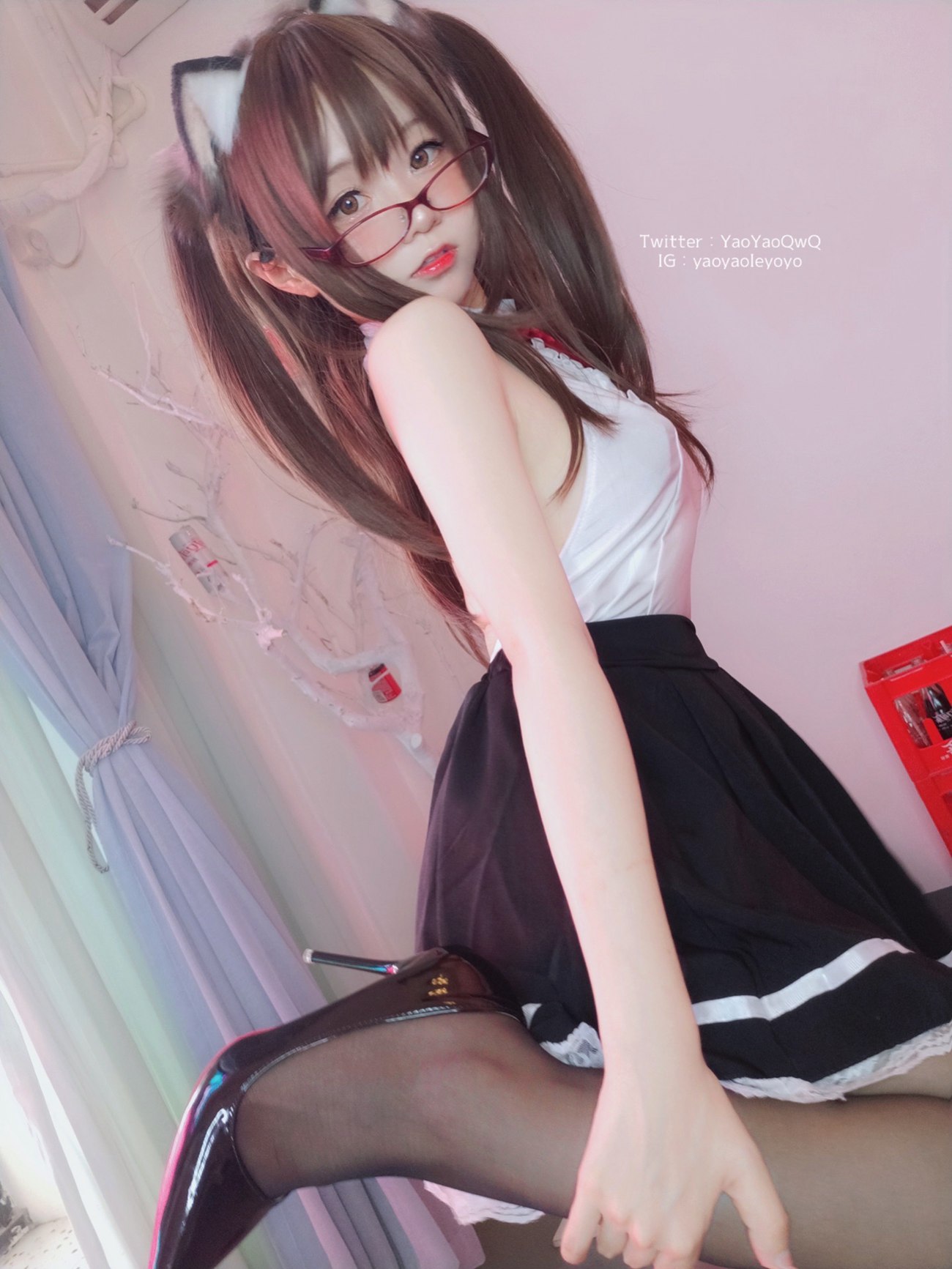 图片[37]-萌妹子Coser摇摇乐yoyo – 黑色紧身衣 [100P] – 速更版-美库