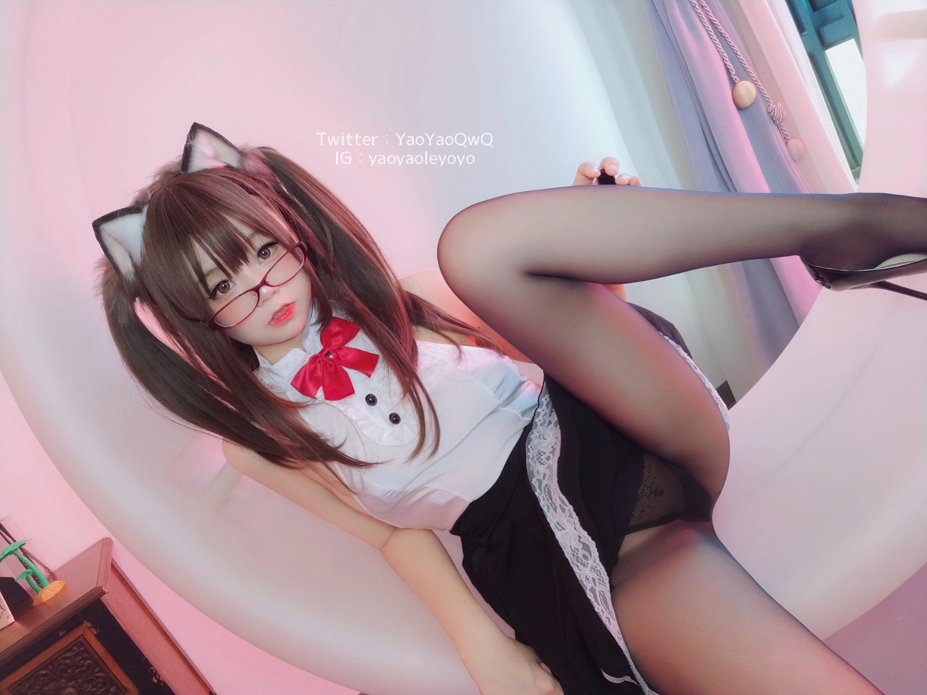 图片[75]-萌妹子Coser摇摇乐yoyo – 黑色紧身衣 [100P] – 速更版-美库