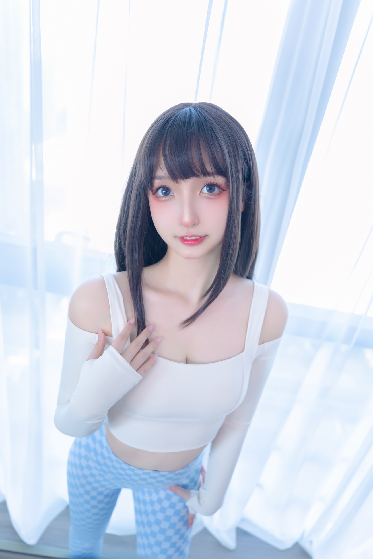 图片[66]-萝莉 神楽板真冬之蓝白格 [75P] – 速更版-美库