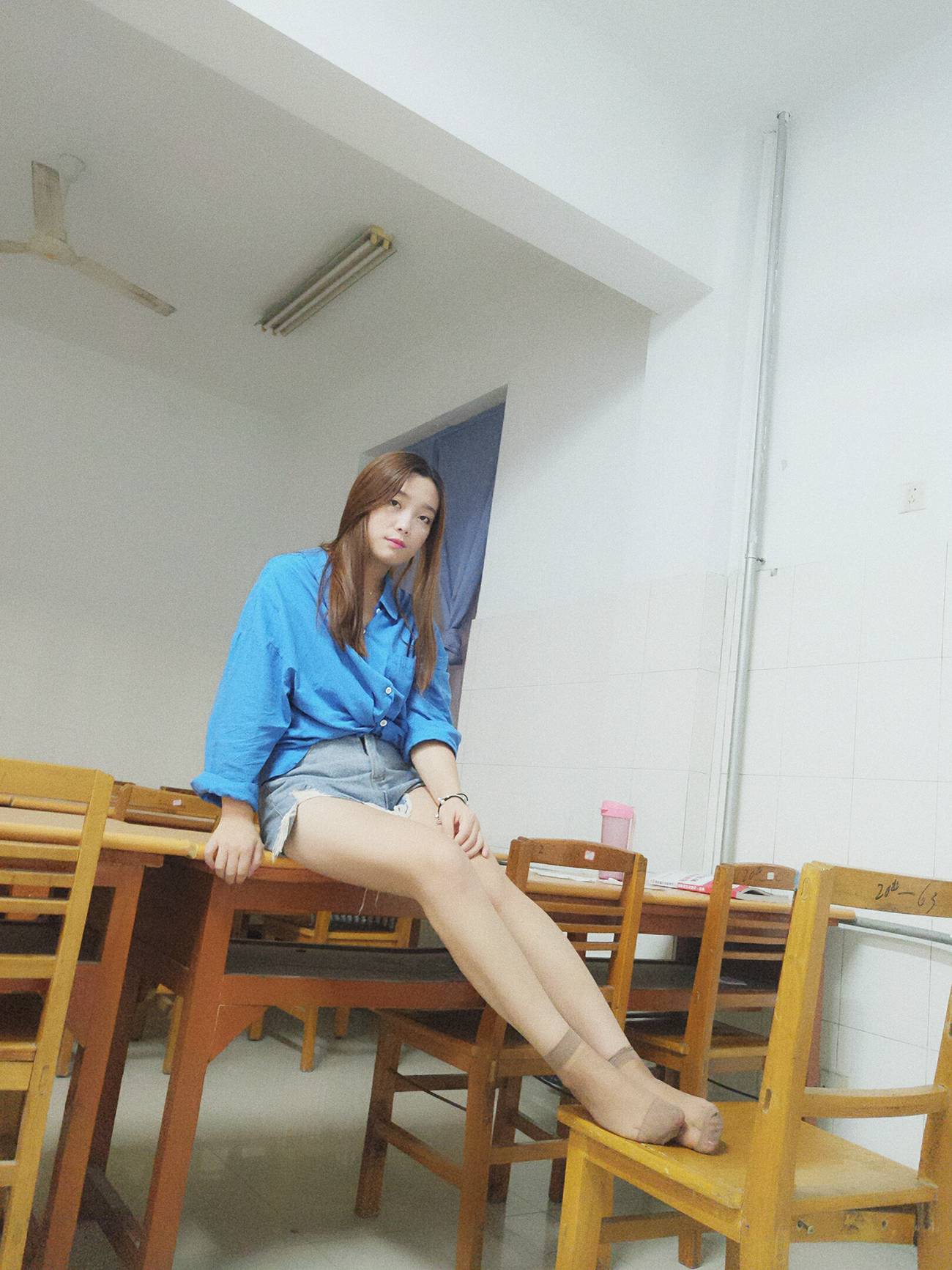 图片[73]-学妹校园寝室短丝系列002期 张梦想[104P] – 速更版-美库