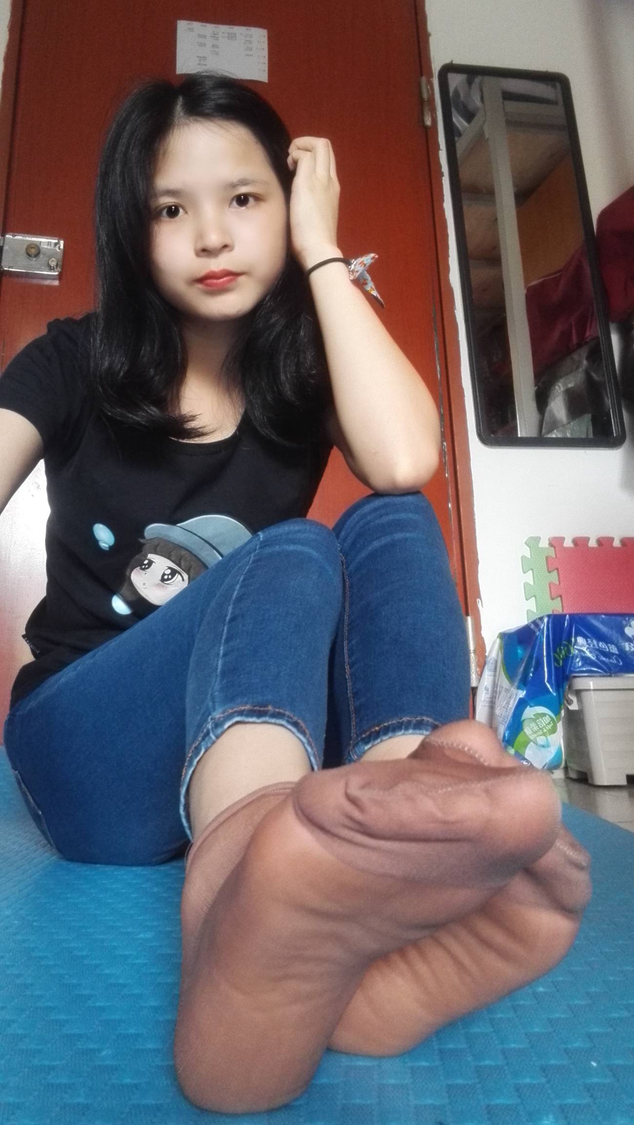 图片[44]-学妹校园寝室短丝系列011期 红萍[71P] – 速更版-美库