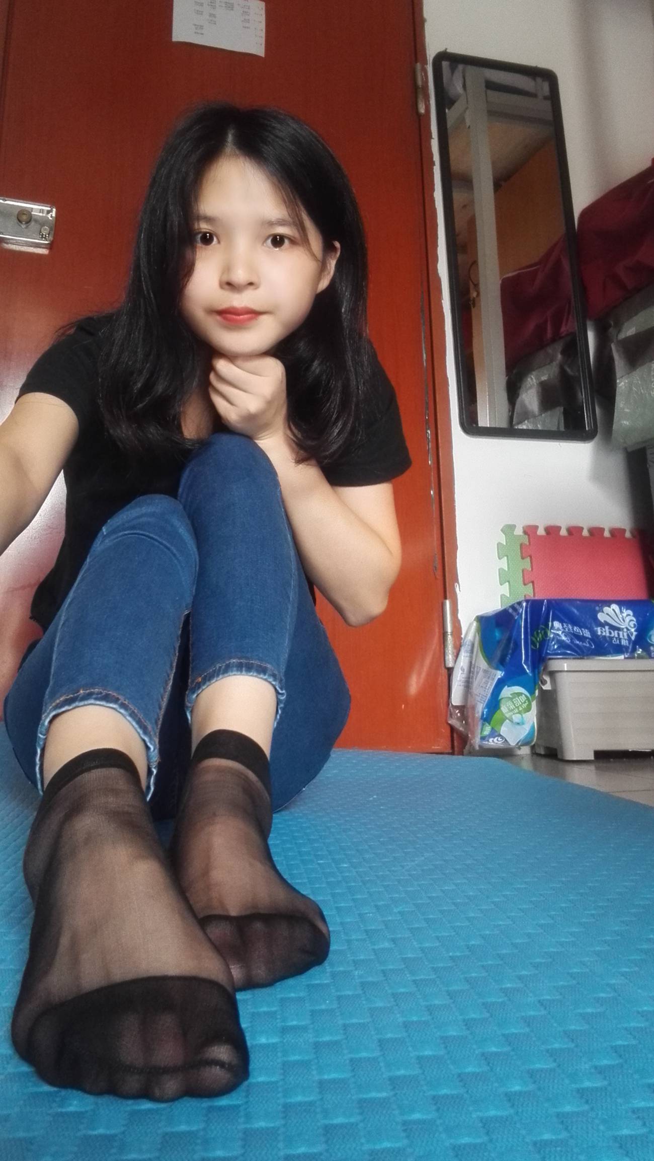 图片[50]-学妹校园寝室短丝系列011期 红萍[71P] – 速更版-美库