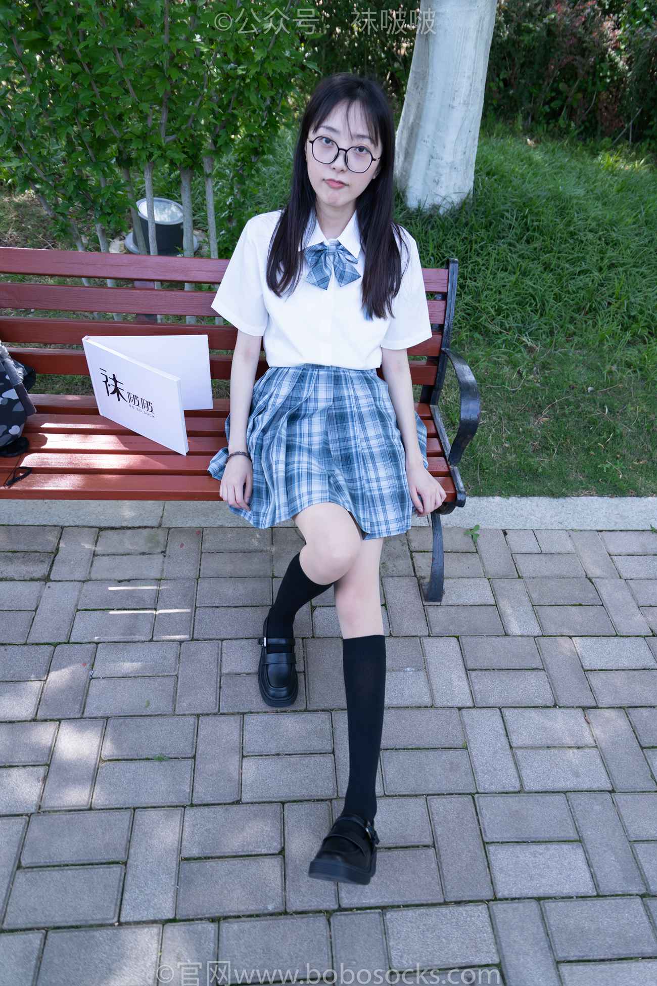 图片[13]-[BoBoSocks袜啵啵]NO.007 稚予-JK制服、皮鞋、黑色中筒棉袜、肉丝[143P] – 速更版-美库