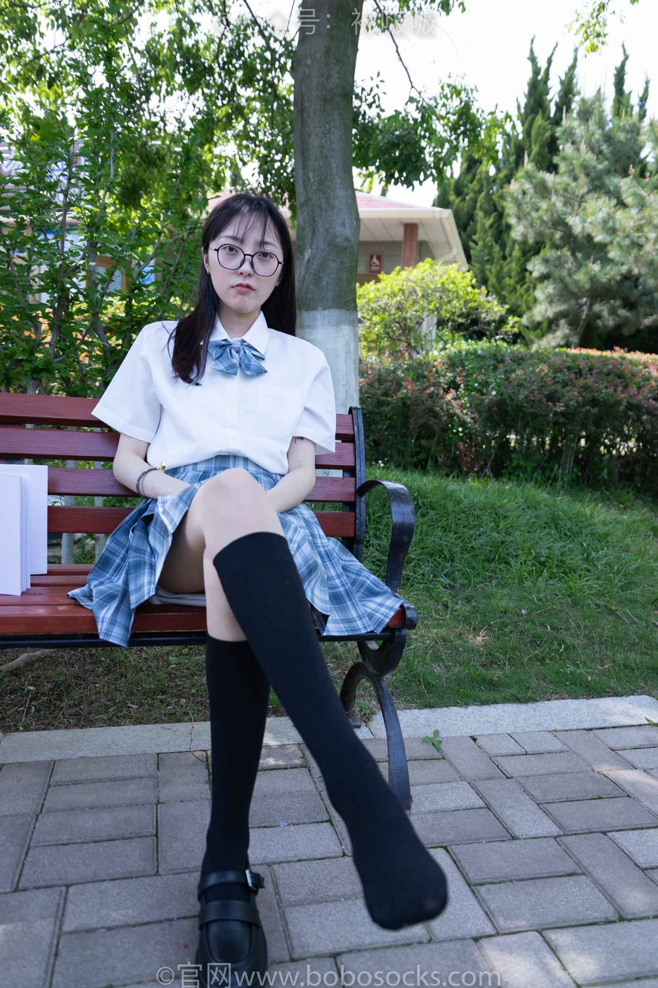 图片[43]-[BoBoSocks袜啵啵]NO.007 稚予-JK制服、皮鞋、黑色中筒棉袜、肉丝[143P] – 速更版-美库