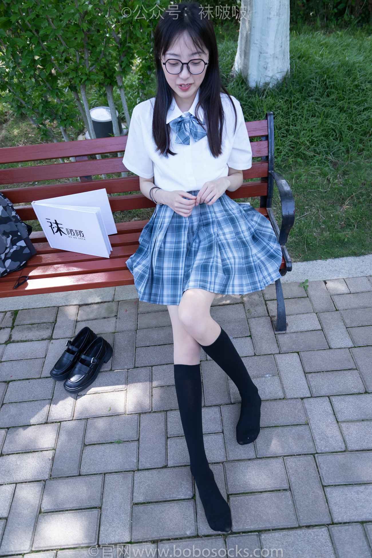 图片[62]-[BoBoSocks袜啵啵]NO.007 稚予-JK制服、皮鞋、黑色中筒棉袜、肉丝[143P] – 速更版-美库