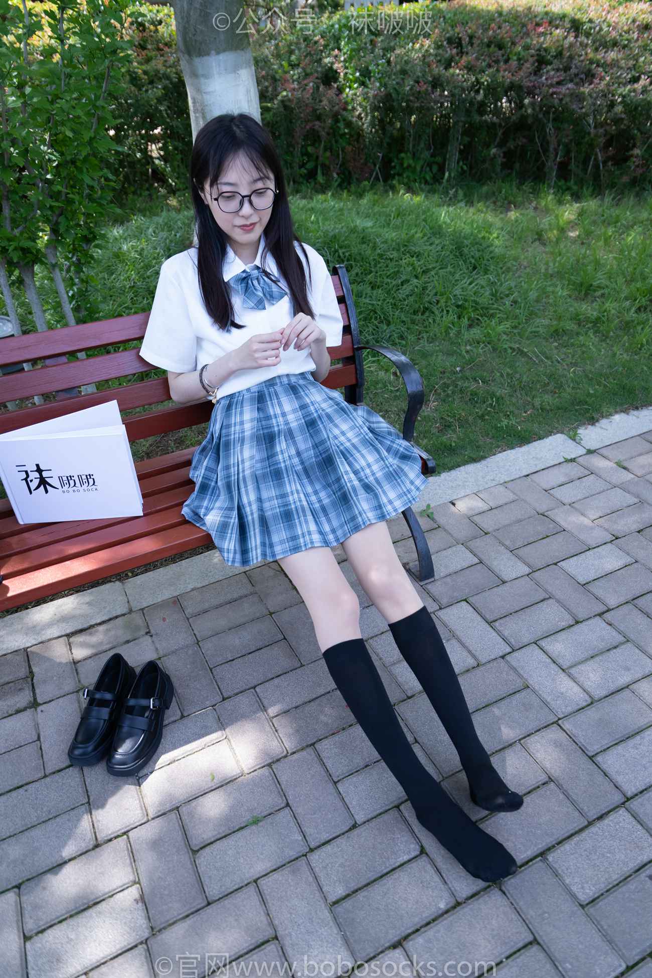 图片[63]-[BoBoSocks袜啵啵]NO.007 稚予-JK制服、皮鞋、黑色中筒棉袜、肉丝[143P] – 速更版-美库