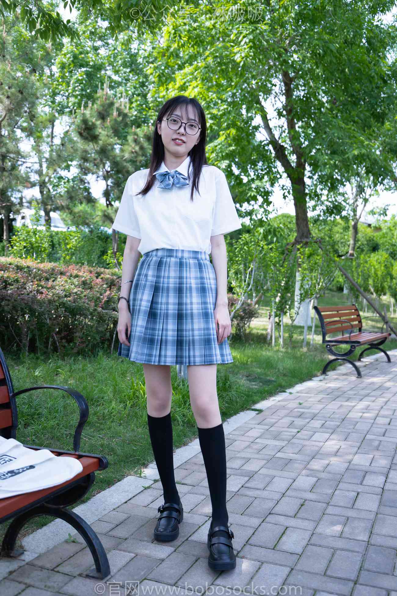 图片[143]-[BoBoSocks袜啵啵]NO.007 稚予-JK制服、皮鞋、黑色中筒棉袜、肉丝[143P] – 速更版-美库